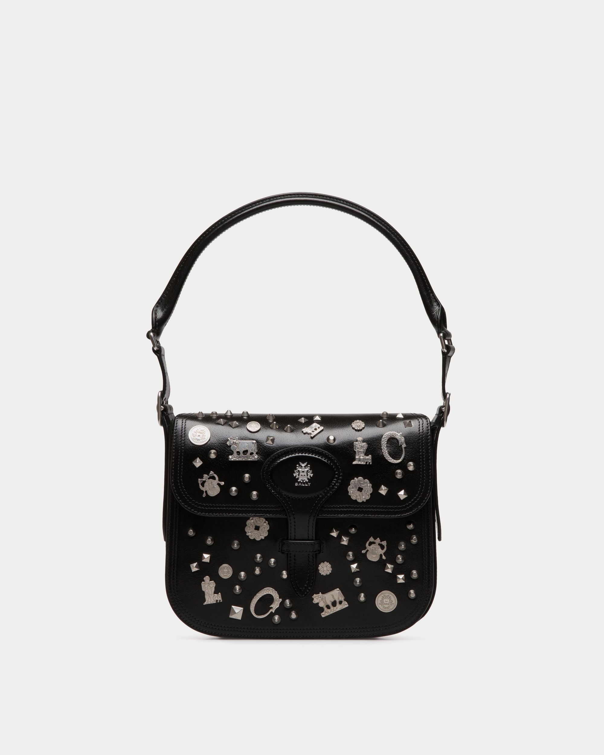 Beckett Crossbody Bag In Black Leather with Studs - Damen - Bally - 01