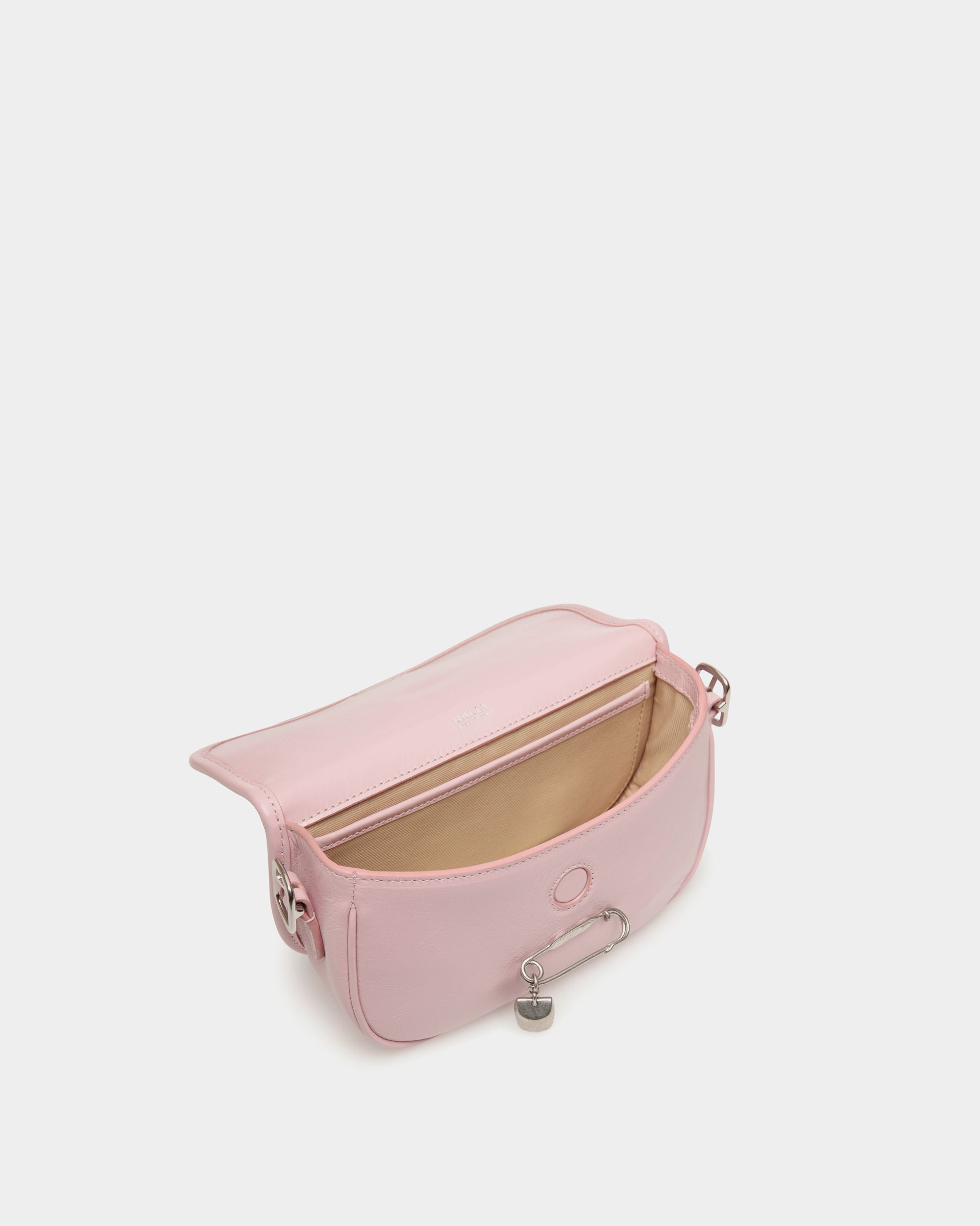 Beckett Minibag in Pink Leather With a Bally Pin - Women's - Bally - 04