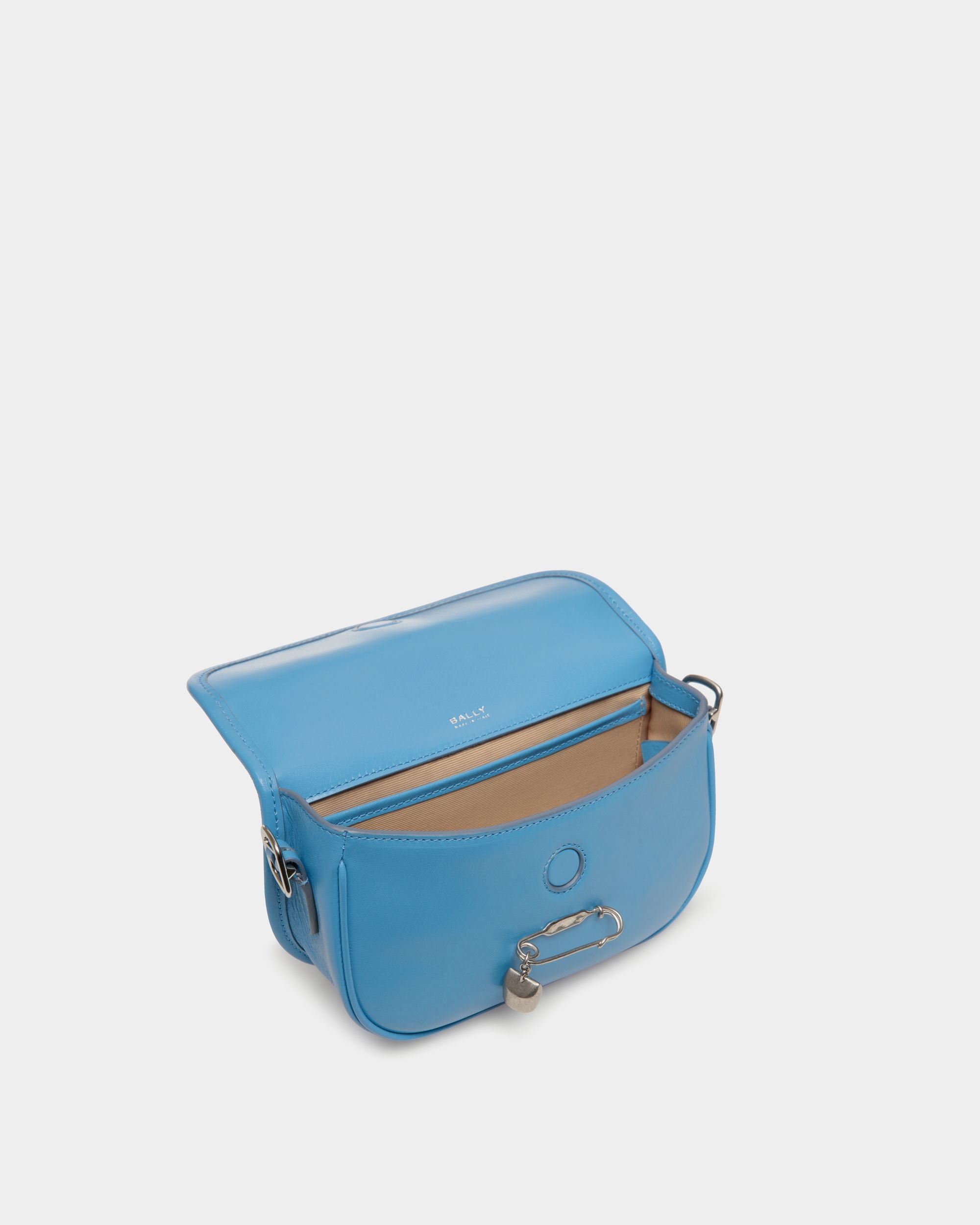 Beckett Minibag in Blue Leather With a Bally Pin - Women's - Bally - 05