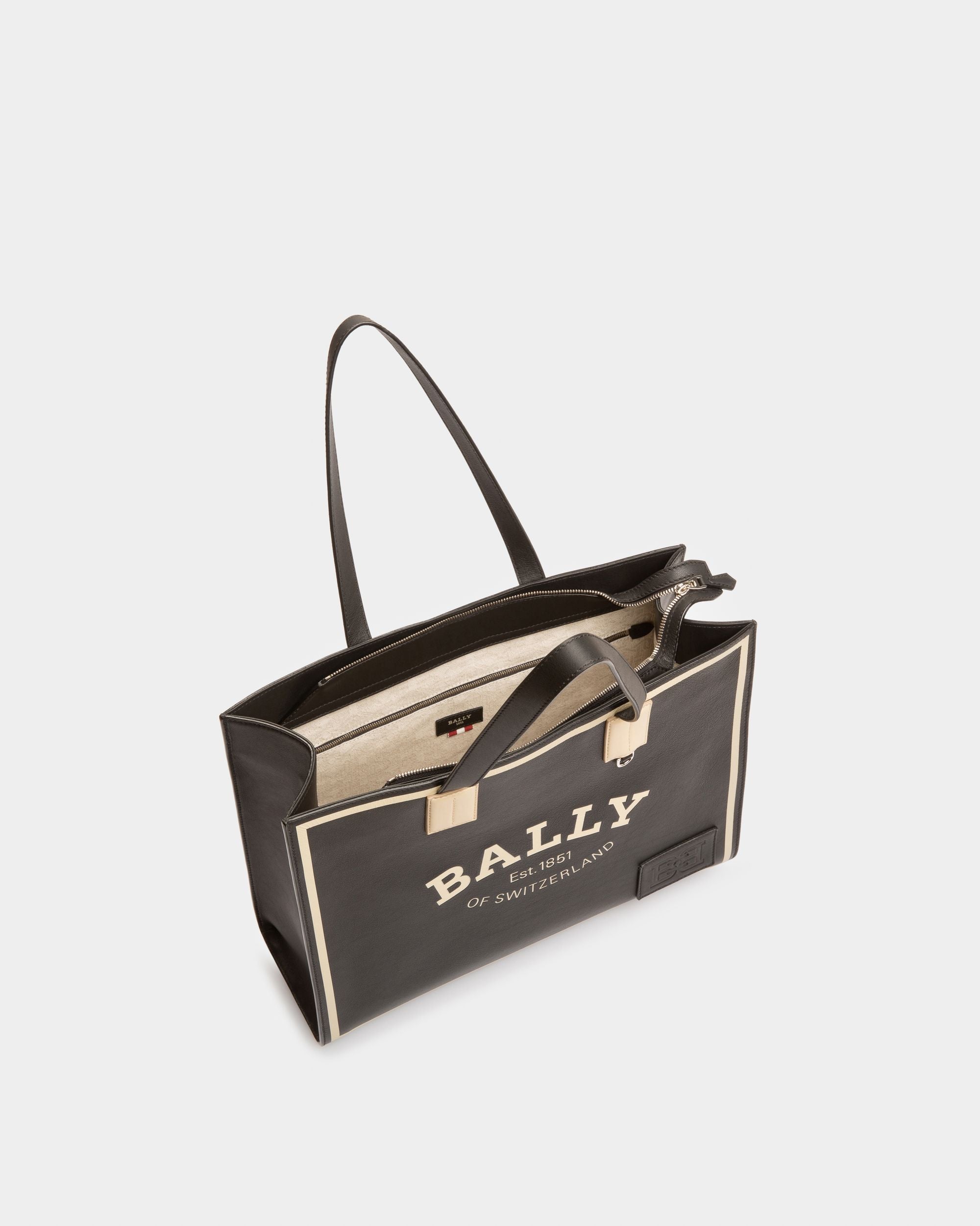 Crystalia Cabas En Cuir Noir - Femme - Bally - 04
