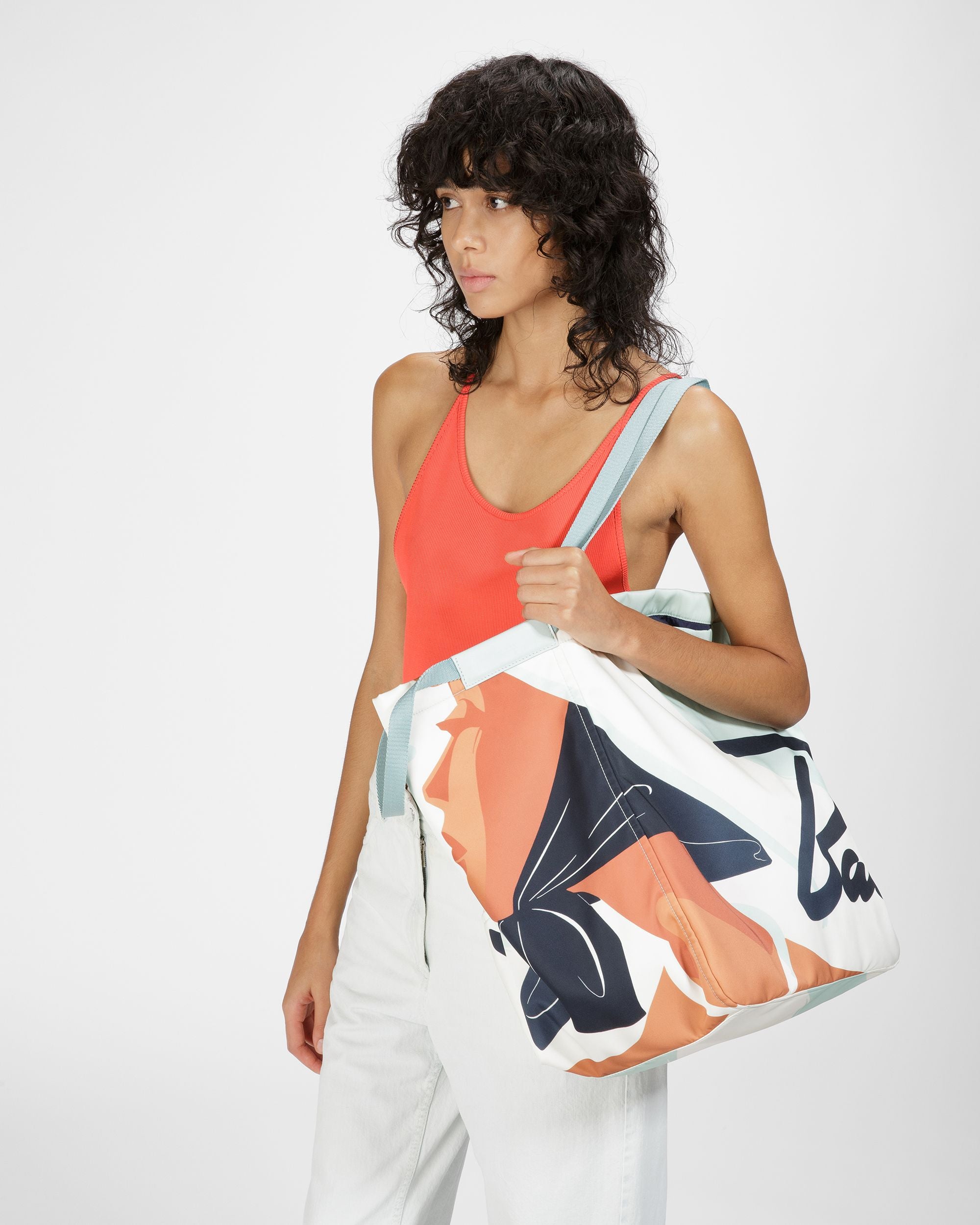 Billboard Tragetasche Aus Nylon In Blau - Damen - Bally - 01
