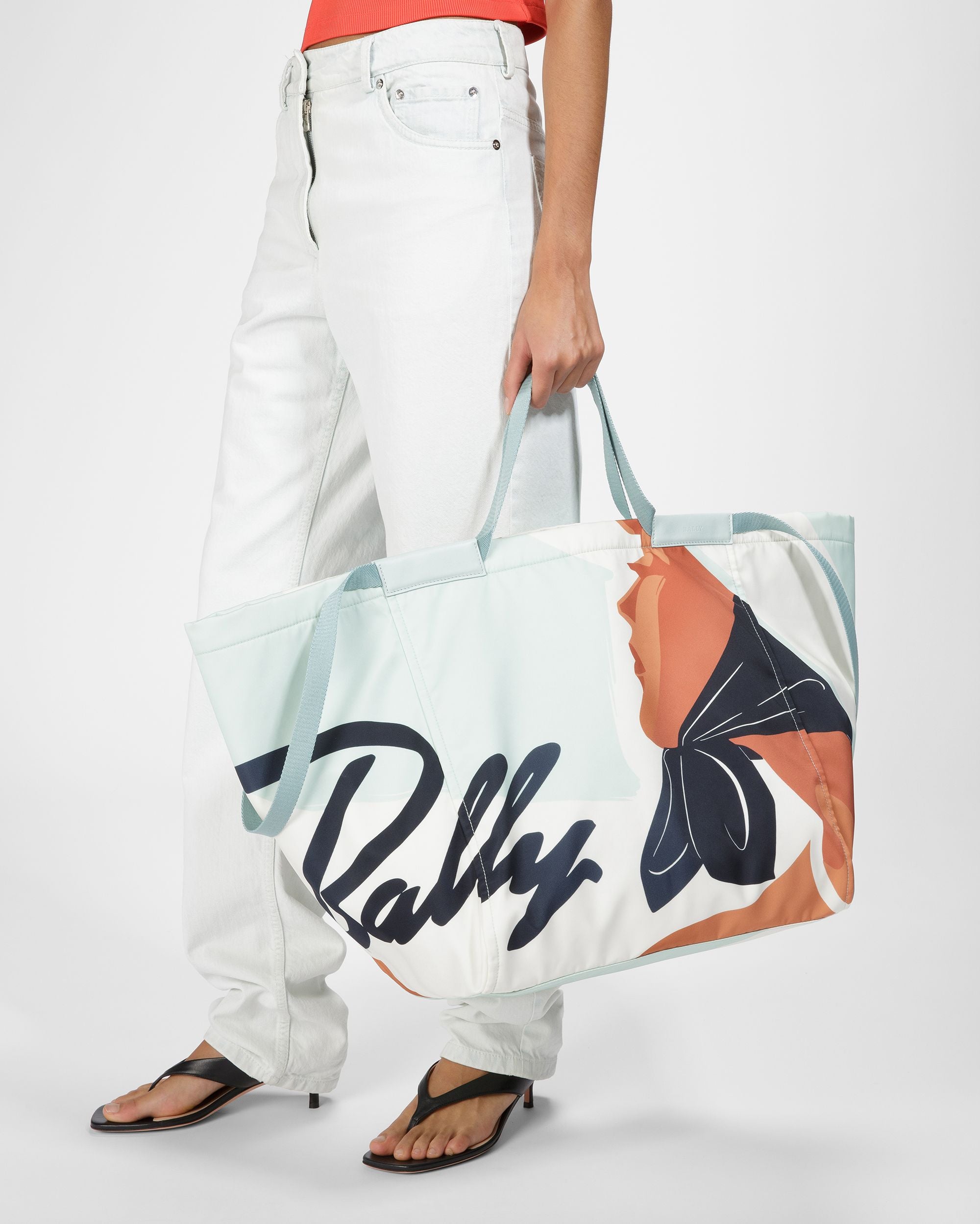 Billboard Tragetasche Aus Nylon In Blau - Damen - Bally - 03