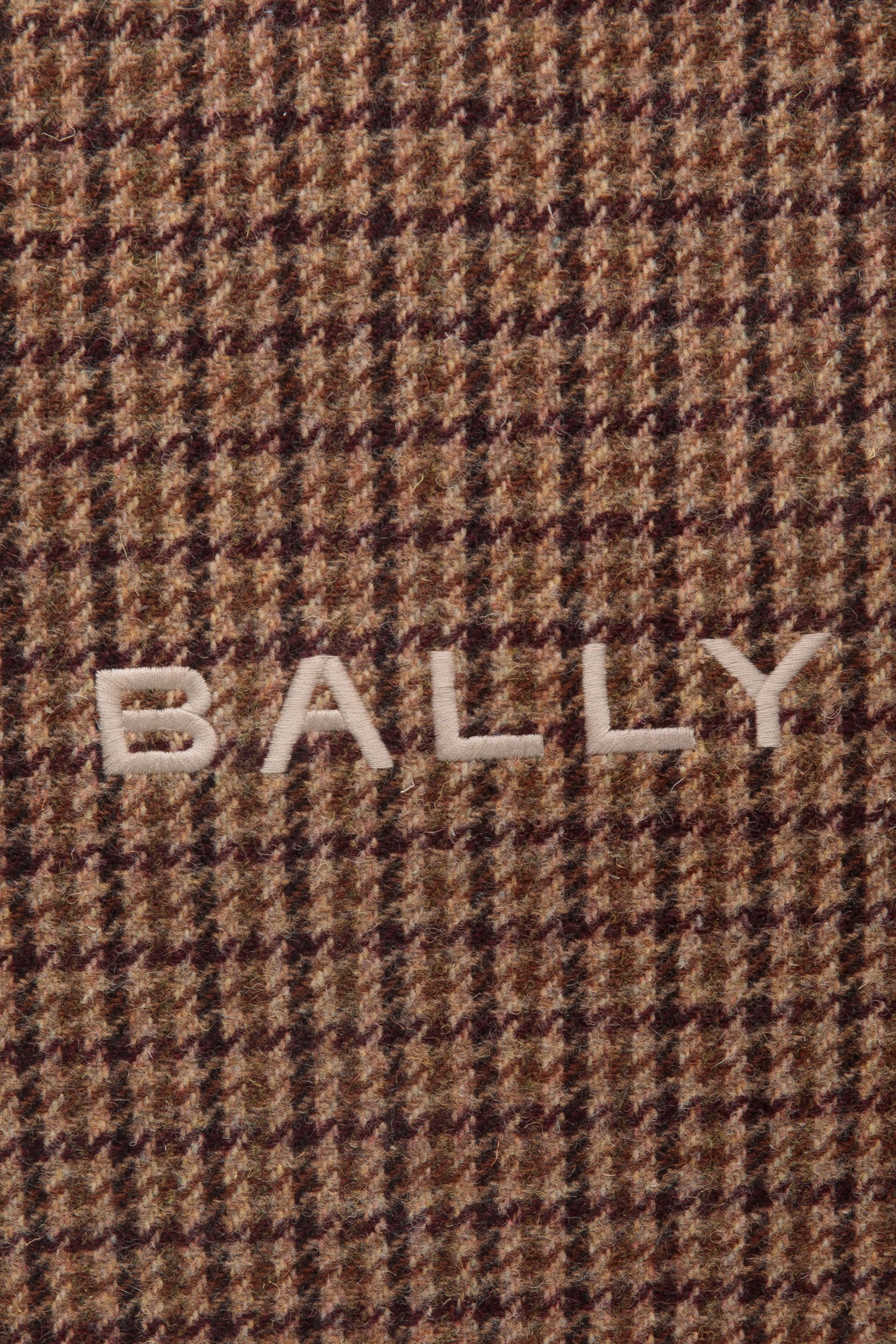Bar Tragetasche Aus Wolle Und Leder Mit Karomuster In Brauntönen - Damen - Bally - 05