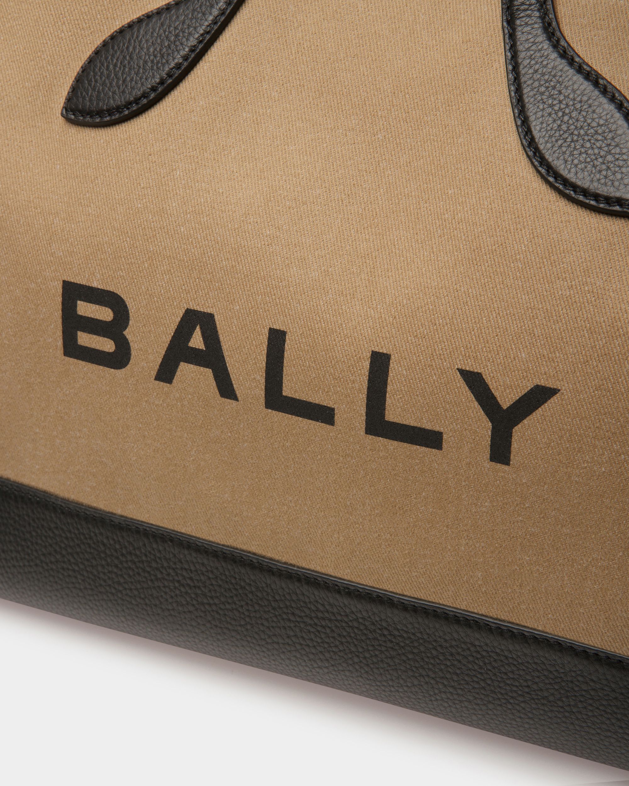 Sac cabas Bar En tissu désert et noir - Femme - Bally - 06