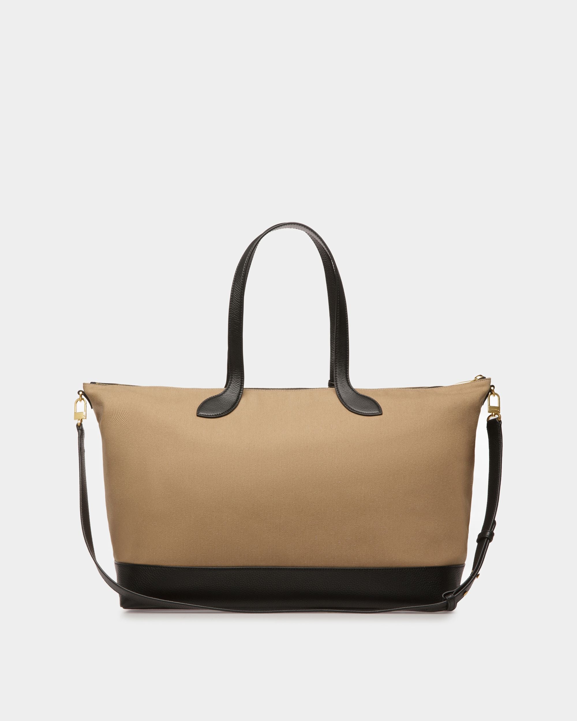 Tote Bag Bar In Tessuto Color Sabbia E Nero - Donna - Bally - 02