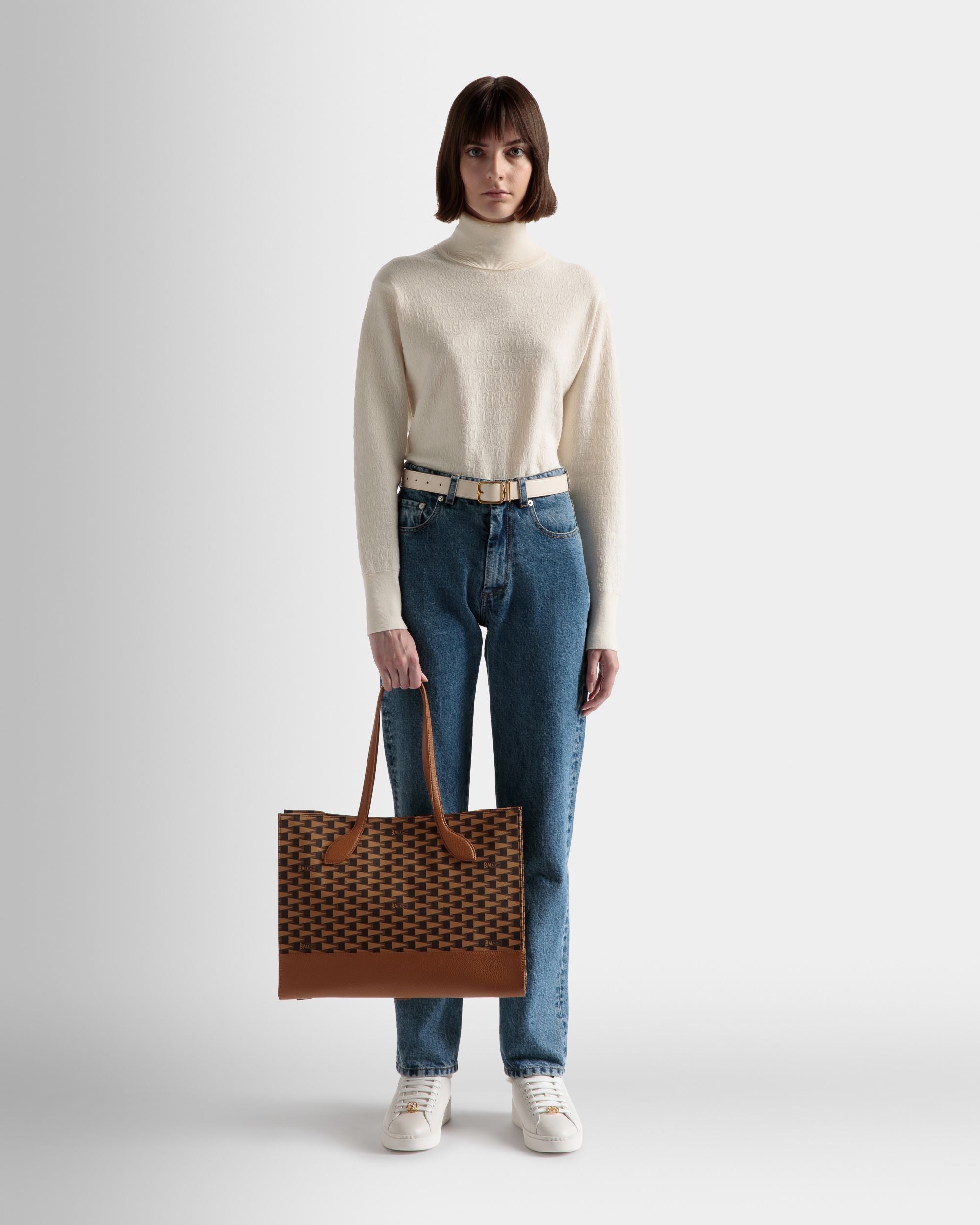 Tote Bag Pennant In Tpu Ocra - Donna - Bally - 02
