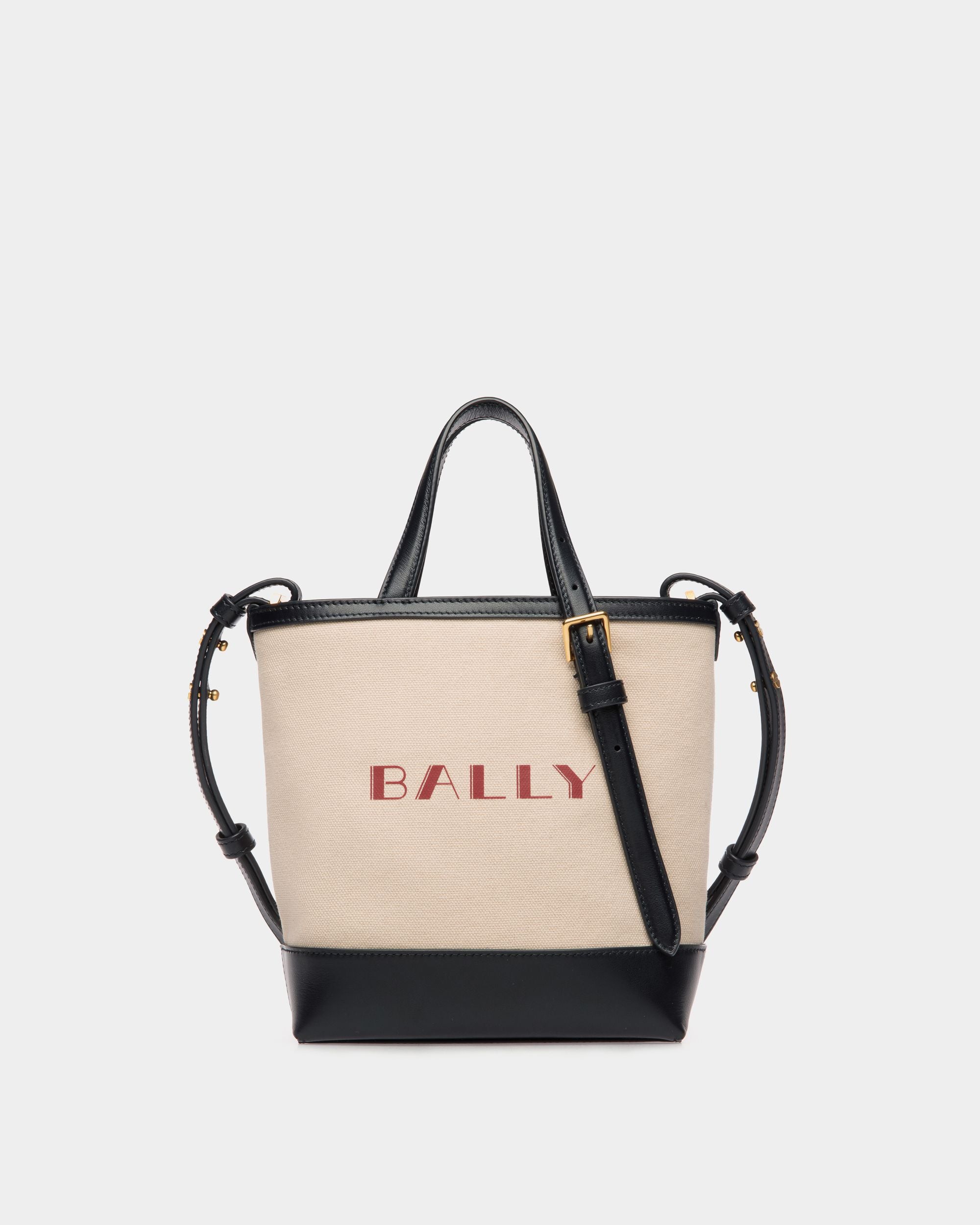Kleine Summer Capsule Tragetasche Aus Canvas Und Leder In Natur Und Marineblau - Damen - Bally - 01