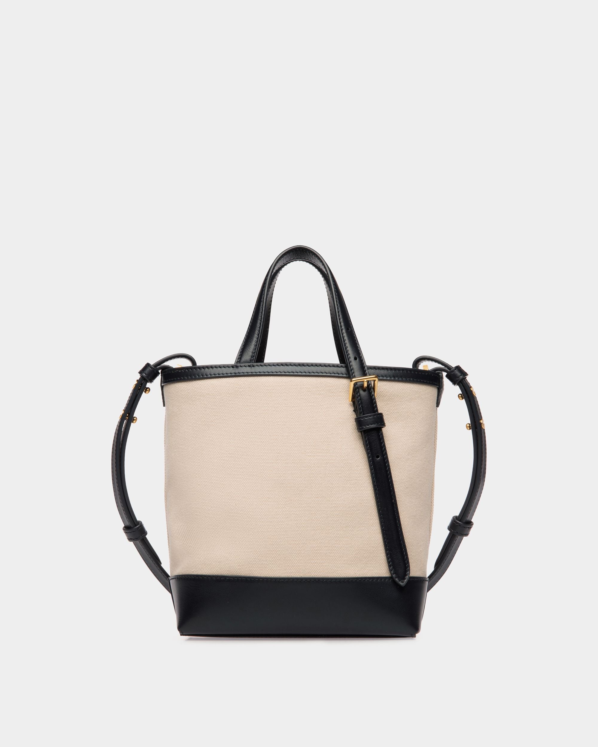 Kleine Summer Capsule Tragetasche Aus Canvas Und Leder In Natur Und Marineblau - Damen - Bally - 02