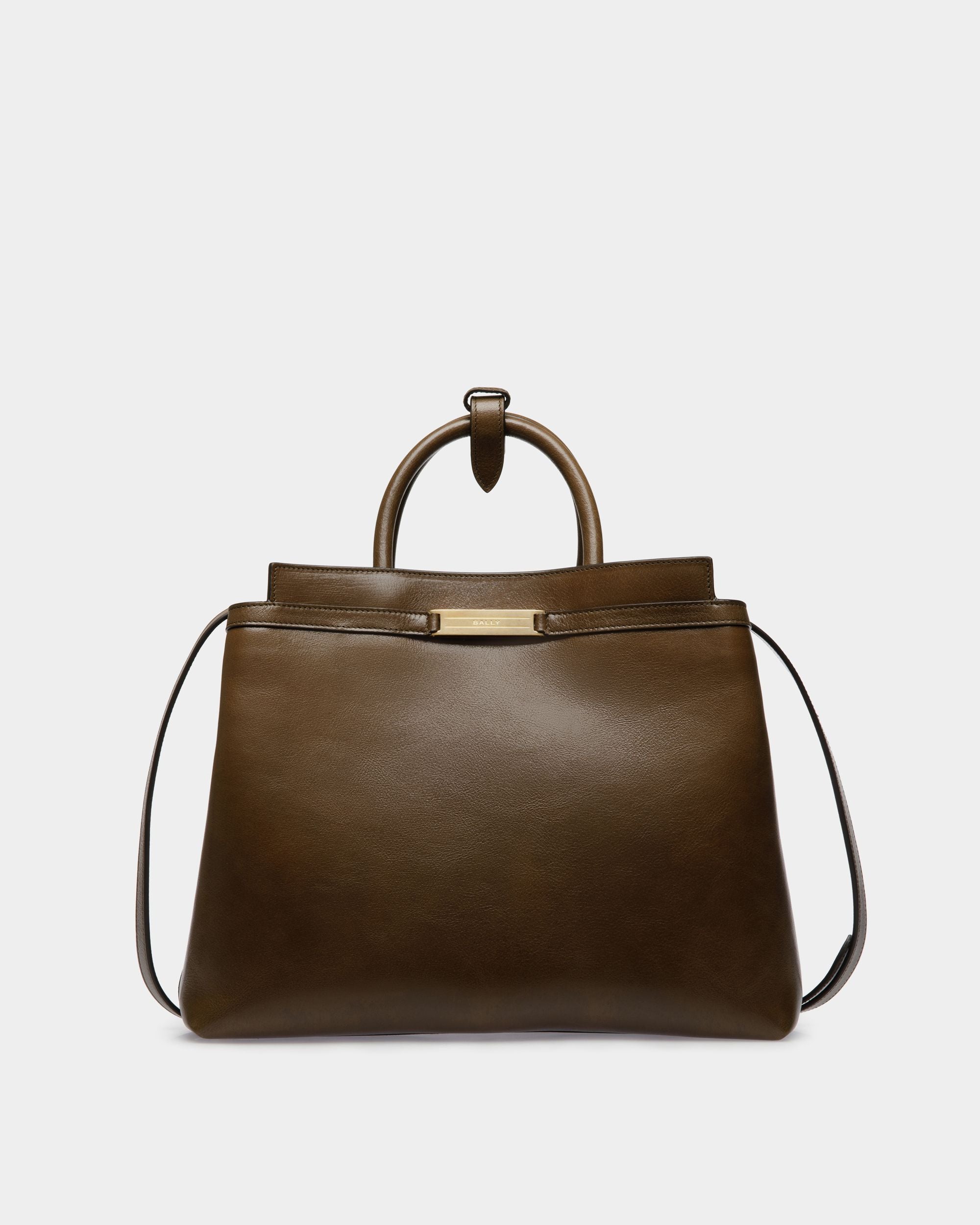 Deco Tote Bag In Marron Glacé Leather - Women's - Bally - 01