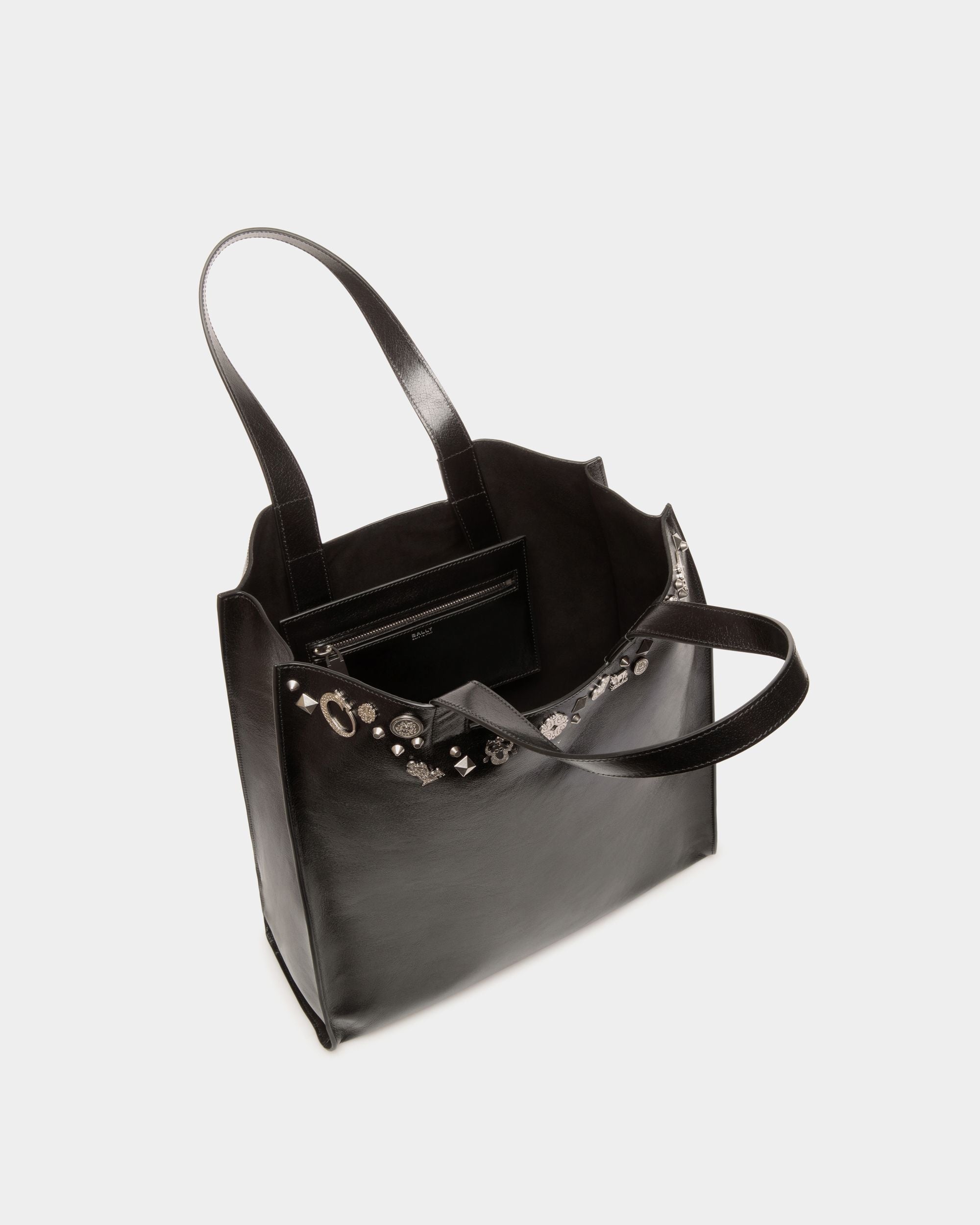 Easy Bally Tragetasche Aus Schwarzem Leder Mit Nieten - Damen - Bally - 05