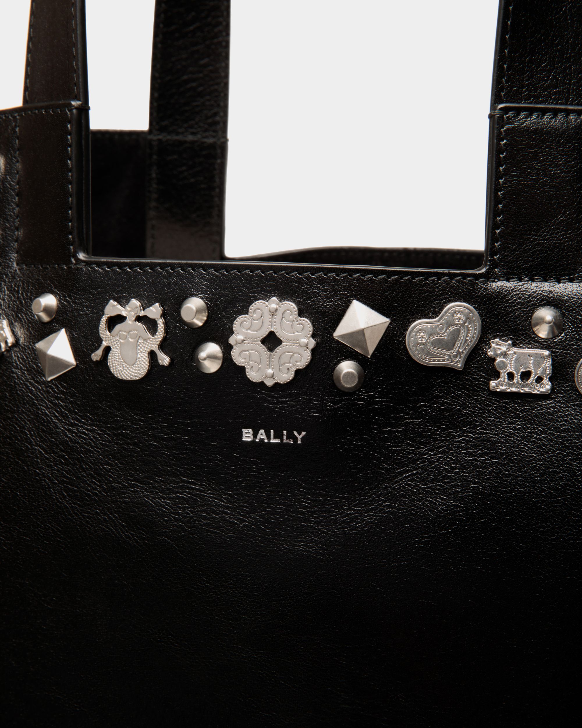 Easy Bally Tragetasche Aus Schwarzem Leder Mit Nieten - Damen - Bally - 06