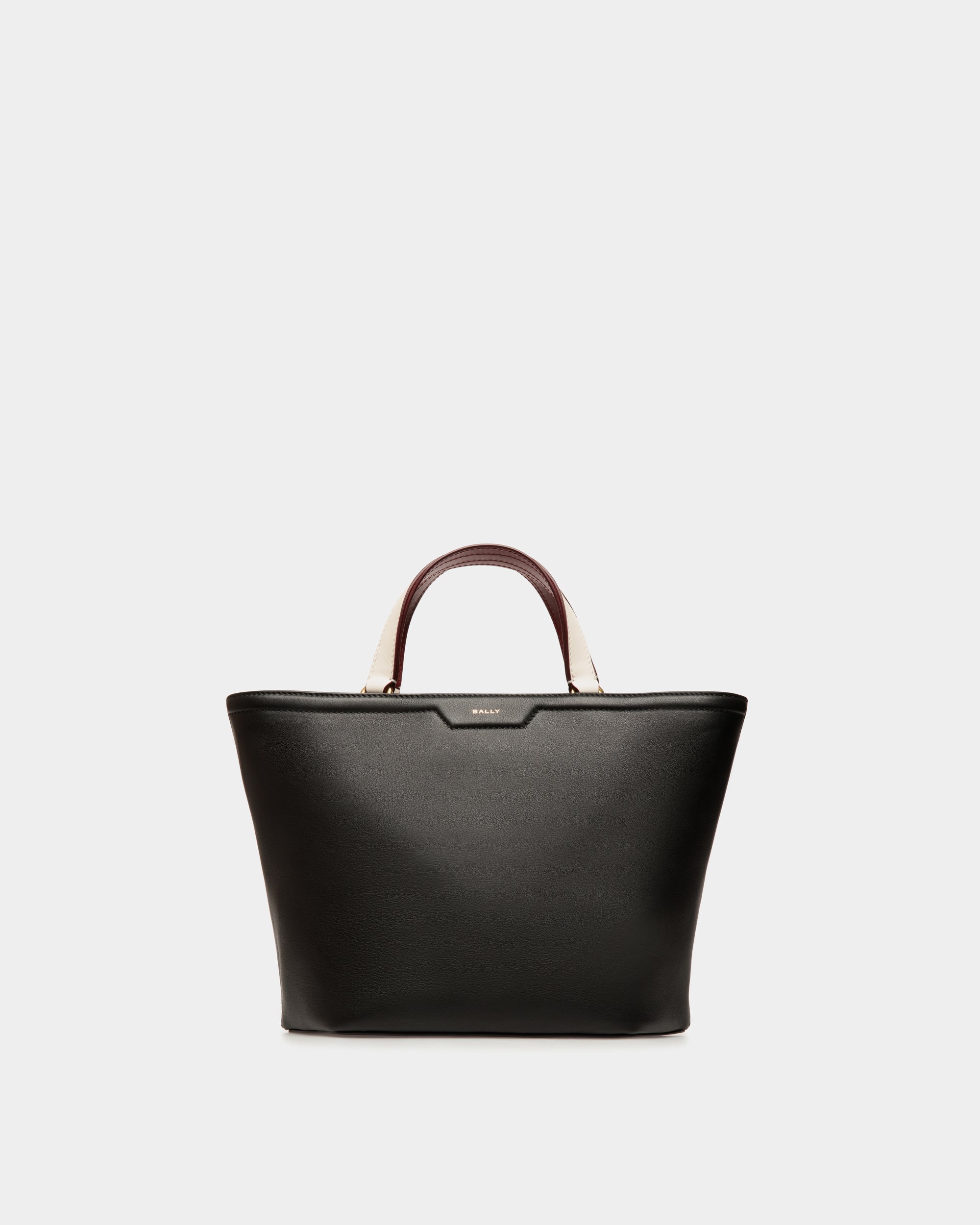Code Small Tote Bag in Black Leather - Women's - Bally - 01
