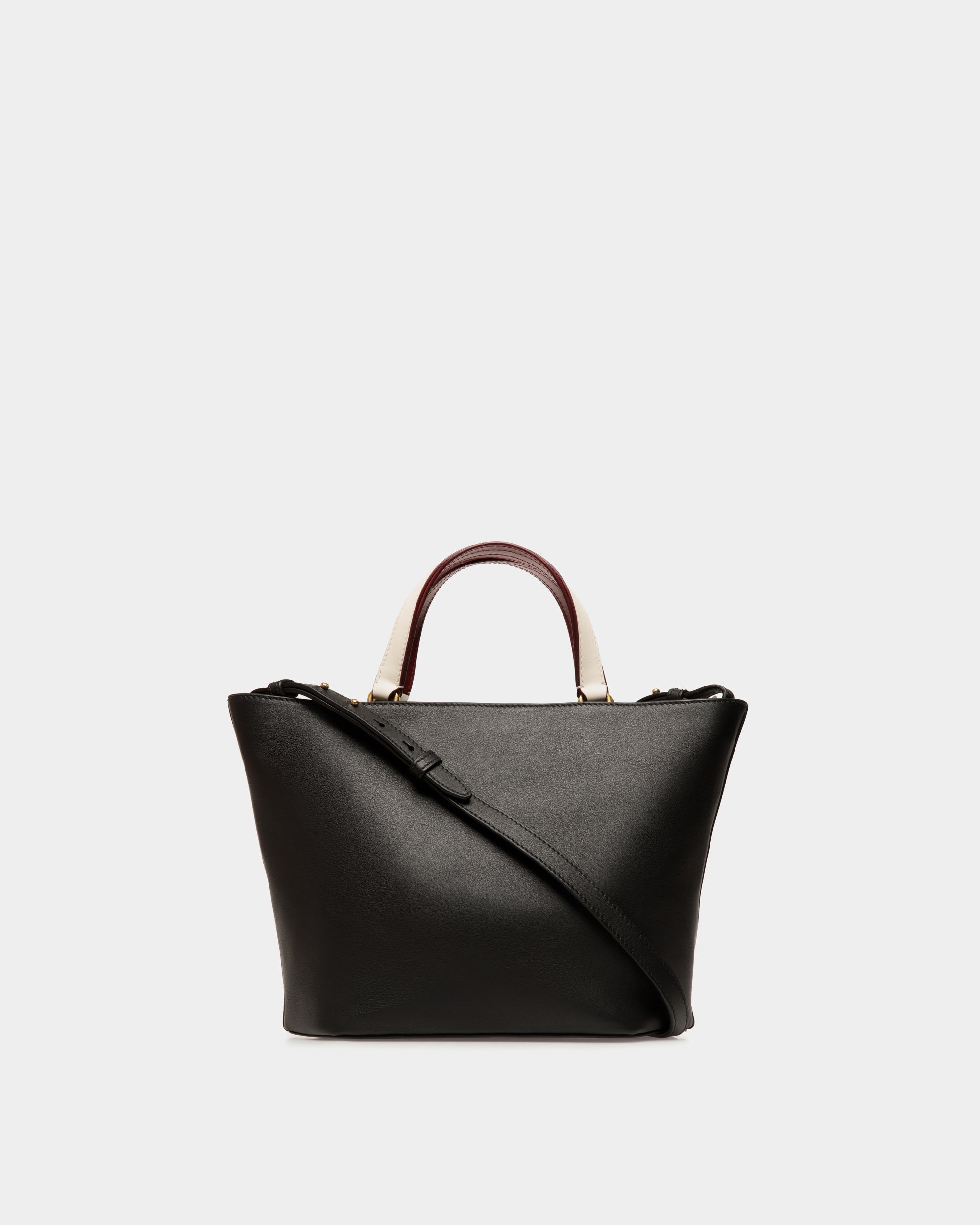Code Small Tote Bag in Black Leather - Women's - Bally - 03