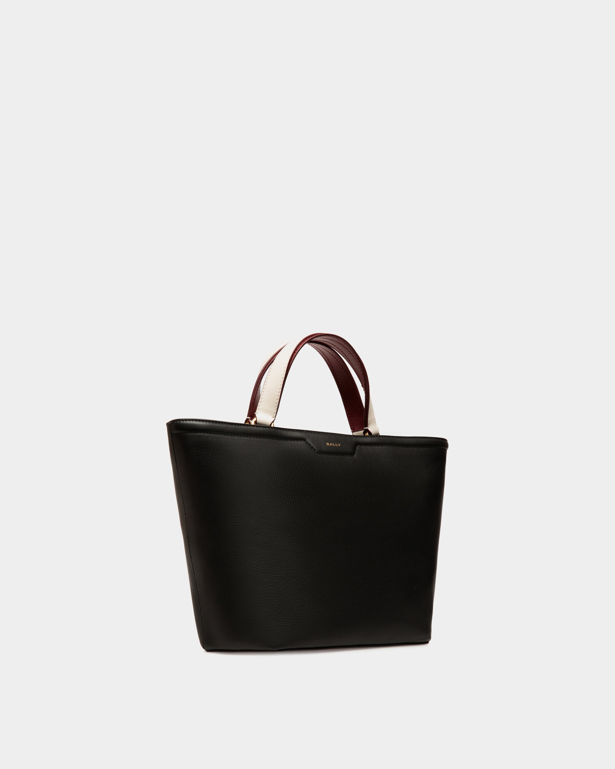 Code Small Tote Bag in Black Leather - Women's - Bally - 04