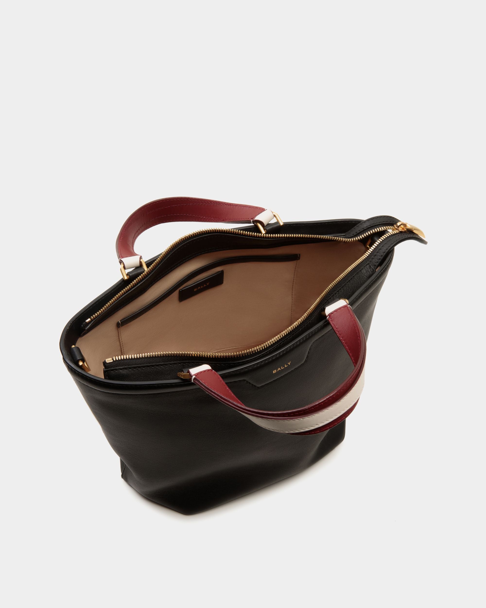 Code Small Tote Bag in Black Leather - Women's - Bally - 05