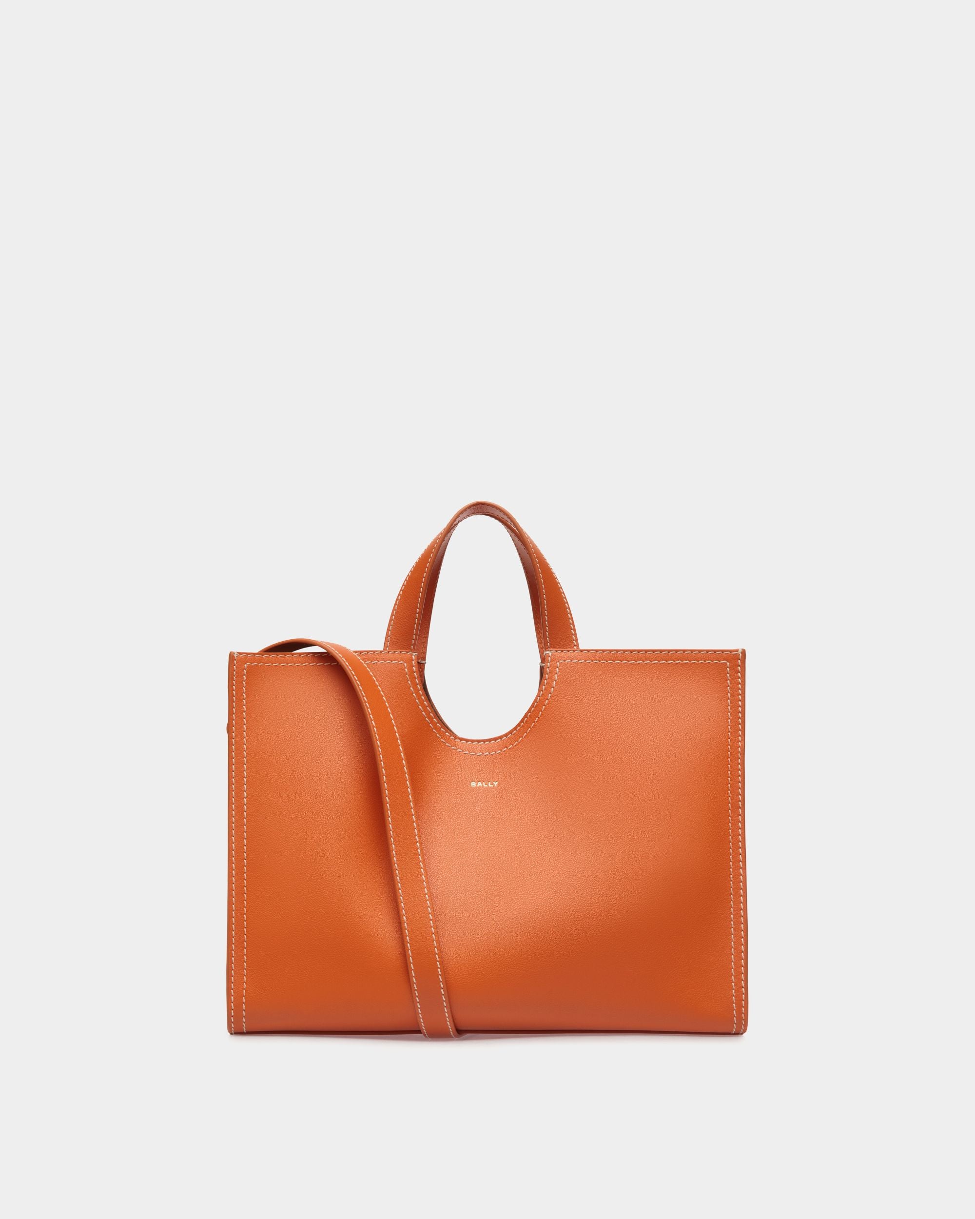 Easy Bally Tragetasche Aus Leder In Koi Orange - Women's - Bally - 01