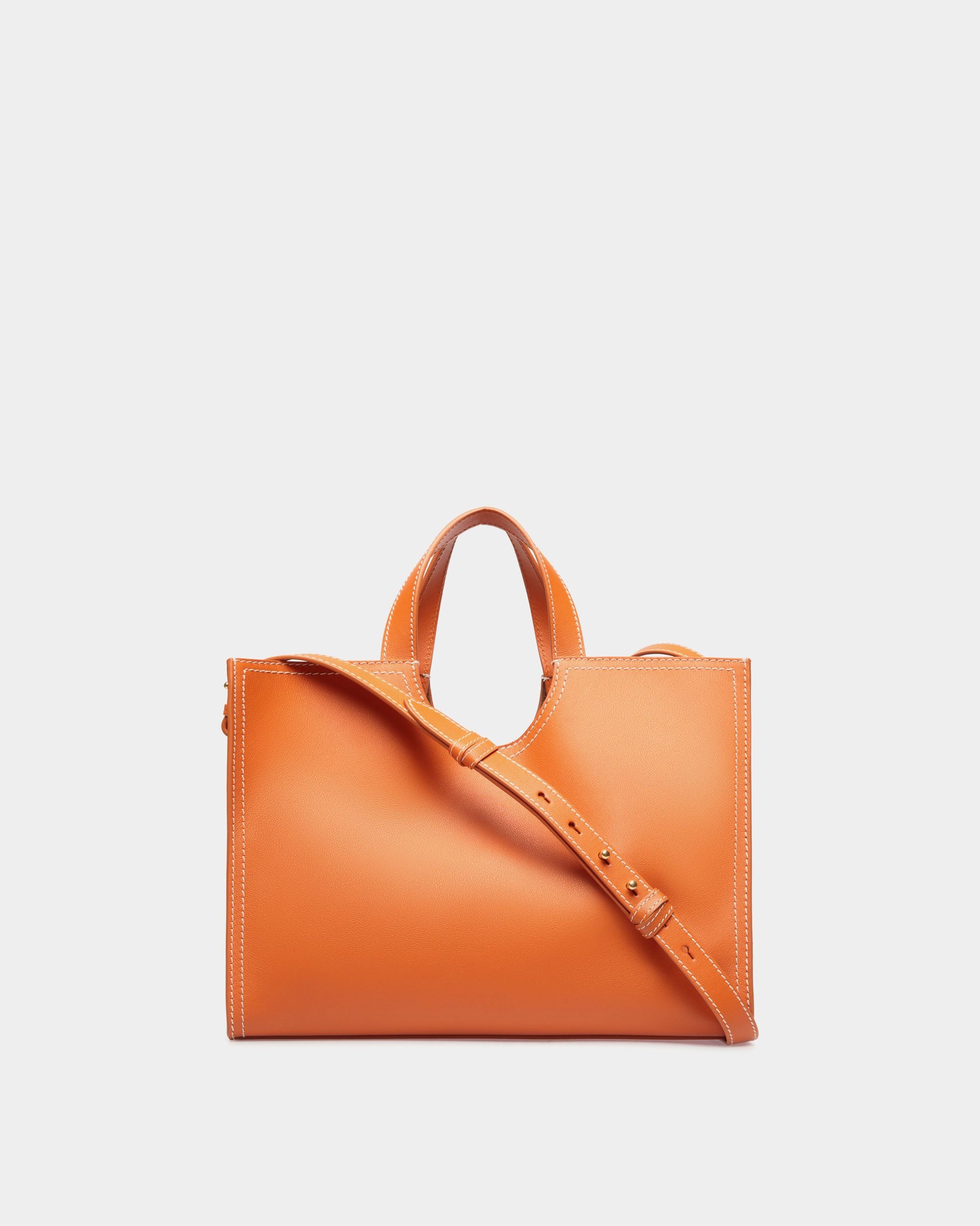 Easy Bally Tragetasche Aus Leder In Koi Orange - Women's - Bally - 02