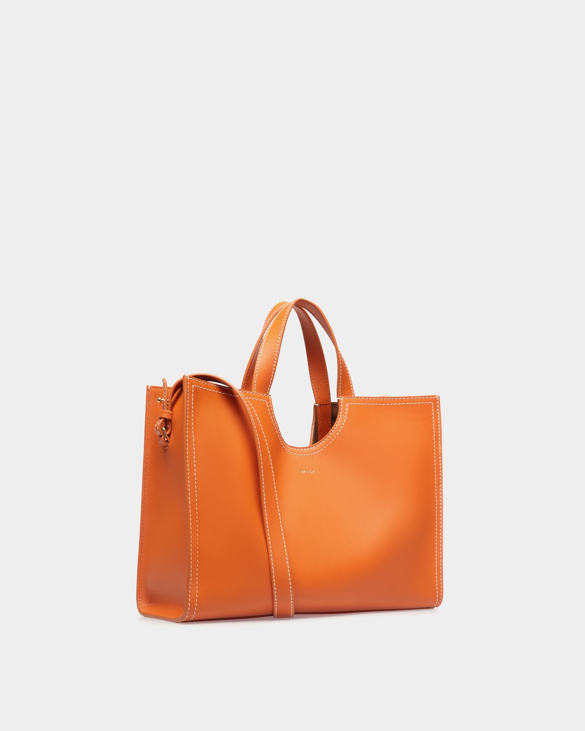 Easy Bally Tragetasche Aus Leder In Koi Orange - Women's - Bally - 03