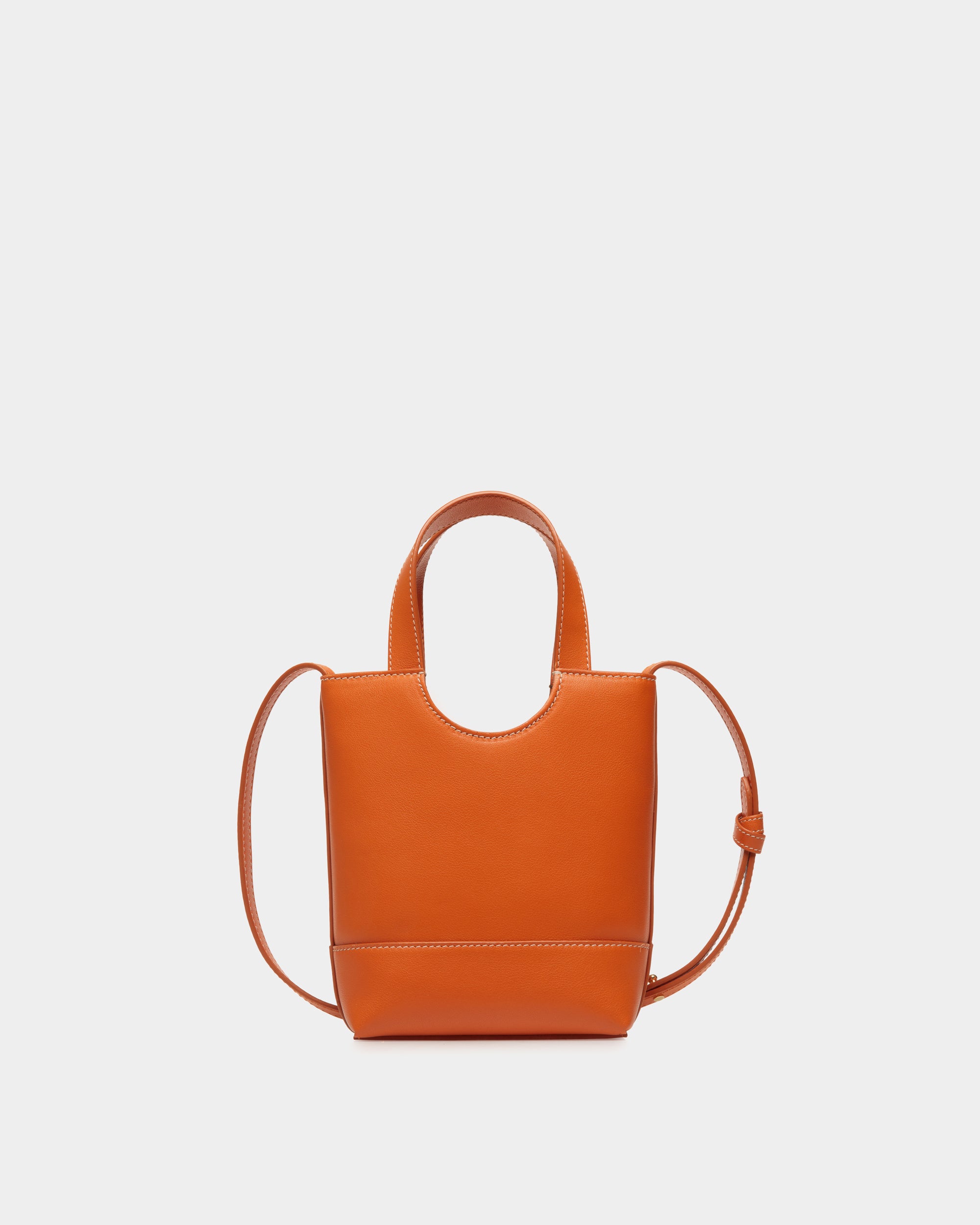 Easy Bally Small Tote Bag in Koi Orange Leather - Women's - Bally - 02