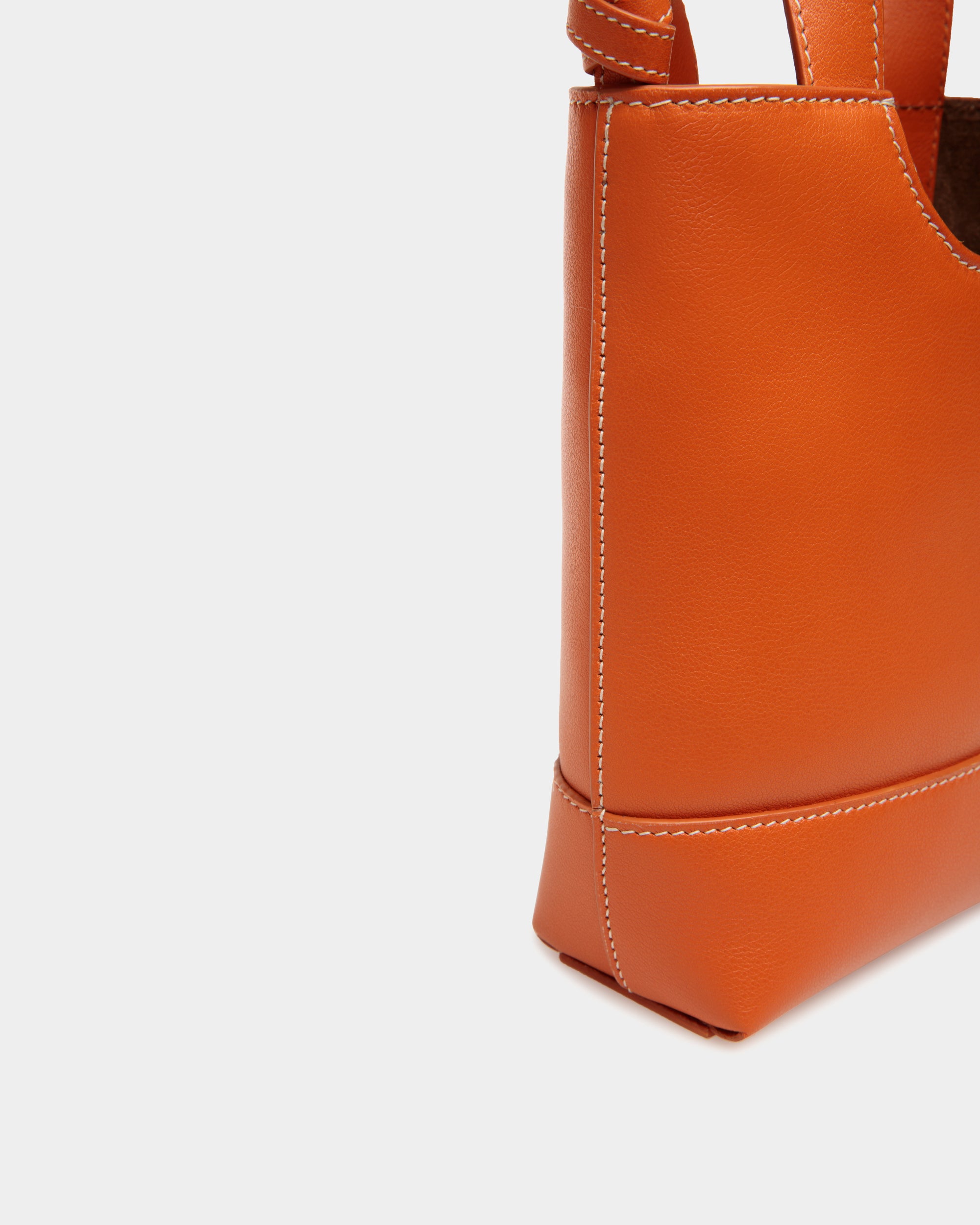 Easy Bally Small Tote Bag in Koi Orange Leather - Women's - Bally - 04