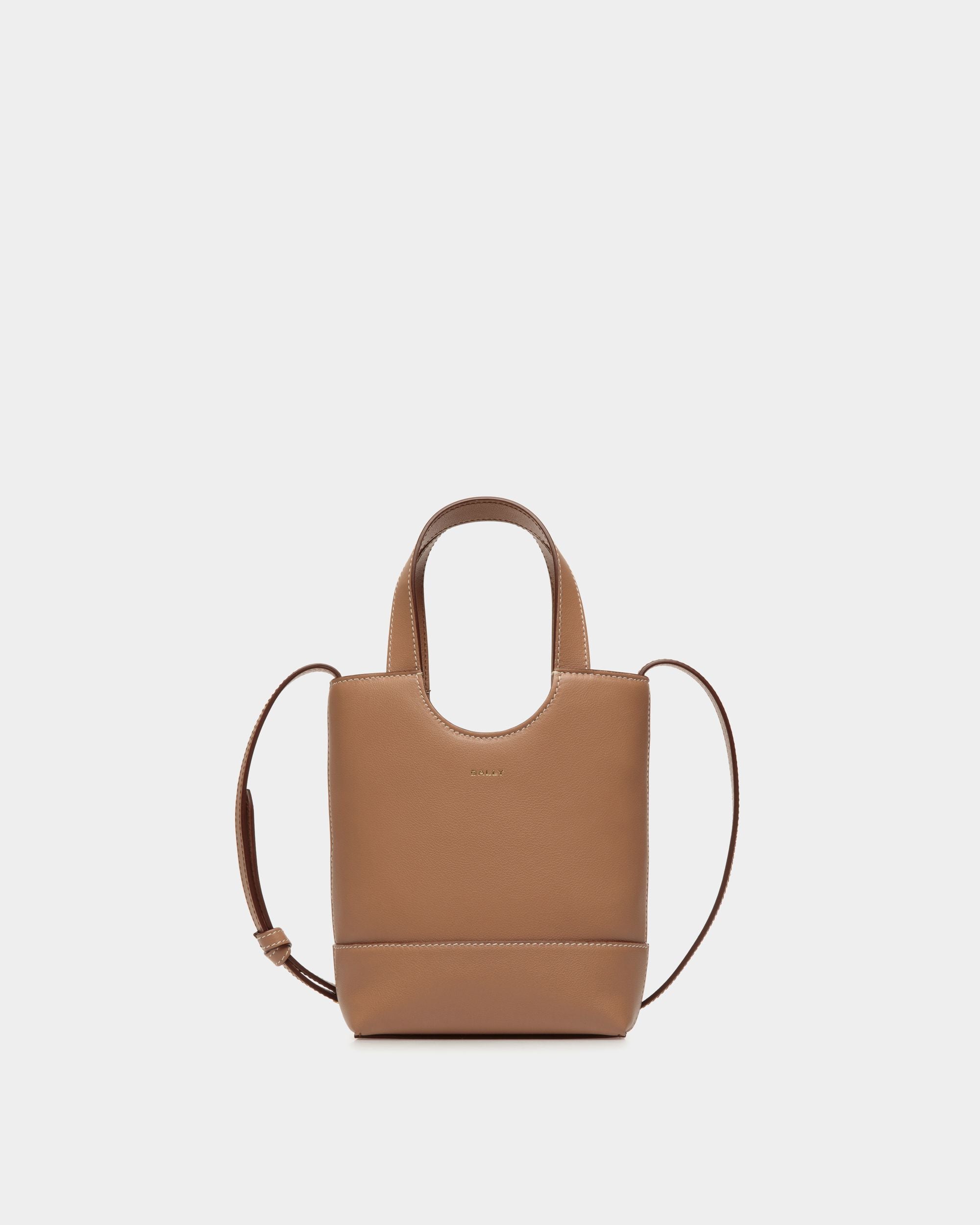 Kleine Easy Bally Tragetasche Aus Leder In Praline Beige - Women's - Bally - 01