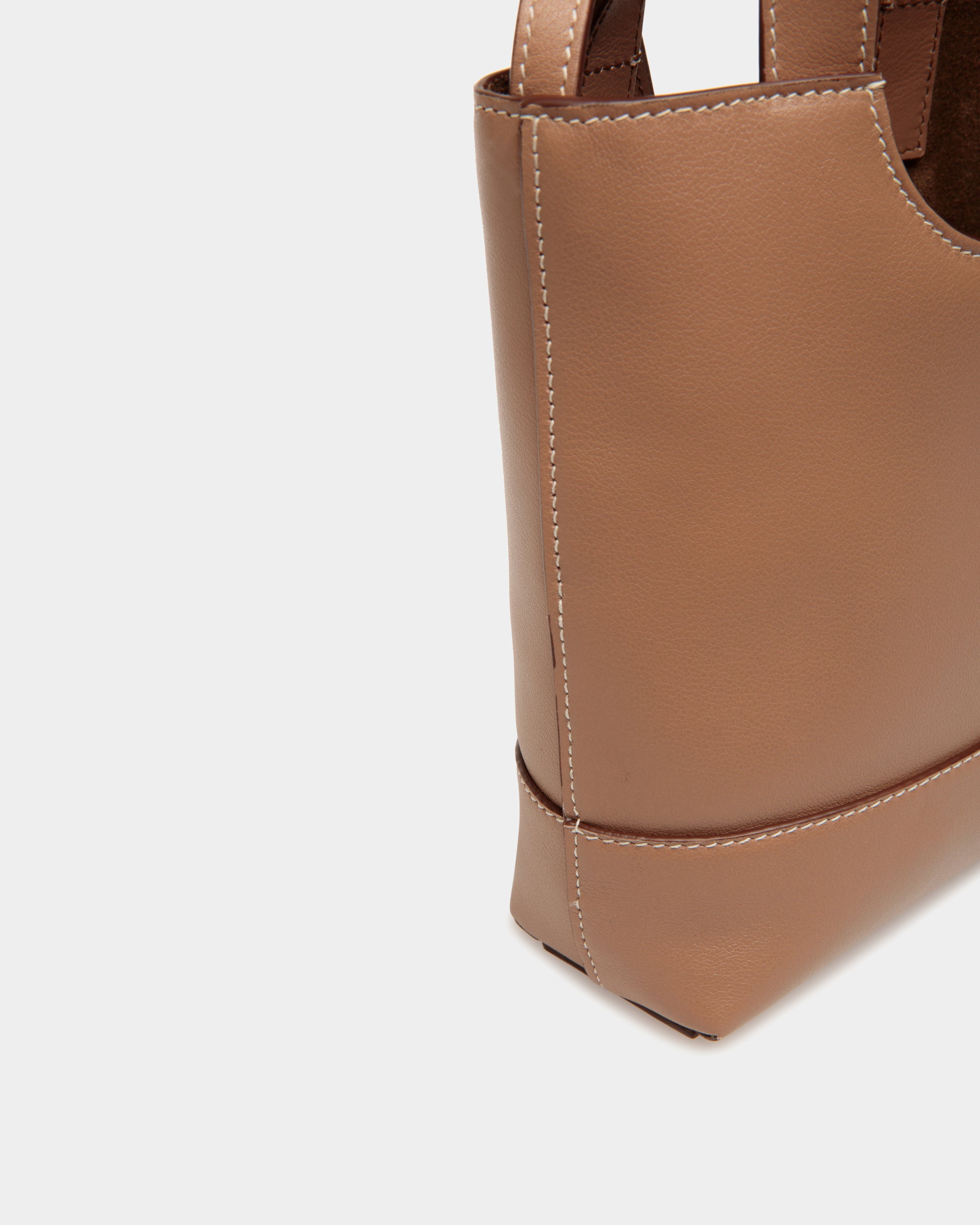 Tote Bag Piccola Easy Bally In Pelle Praline Beige - Donna - Bally - 04