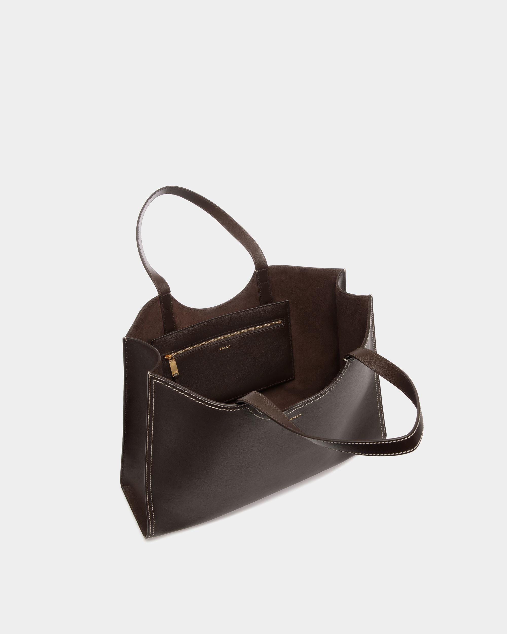 Easy Bally Tragetasche Aus Leder In Ebenholzschwarz - Women's - Bally - 05