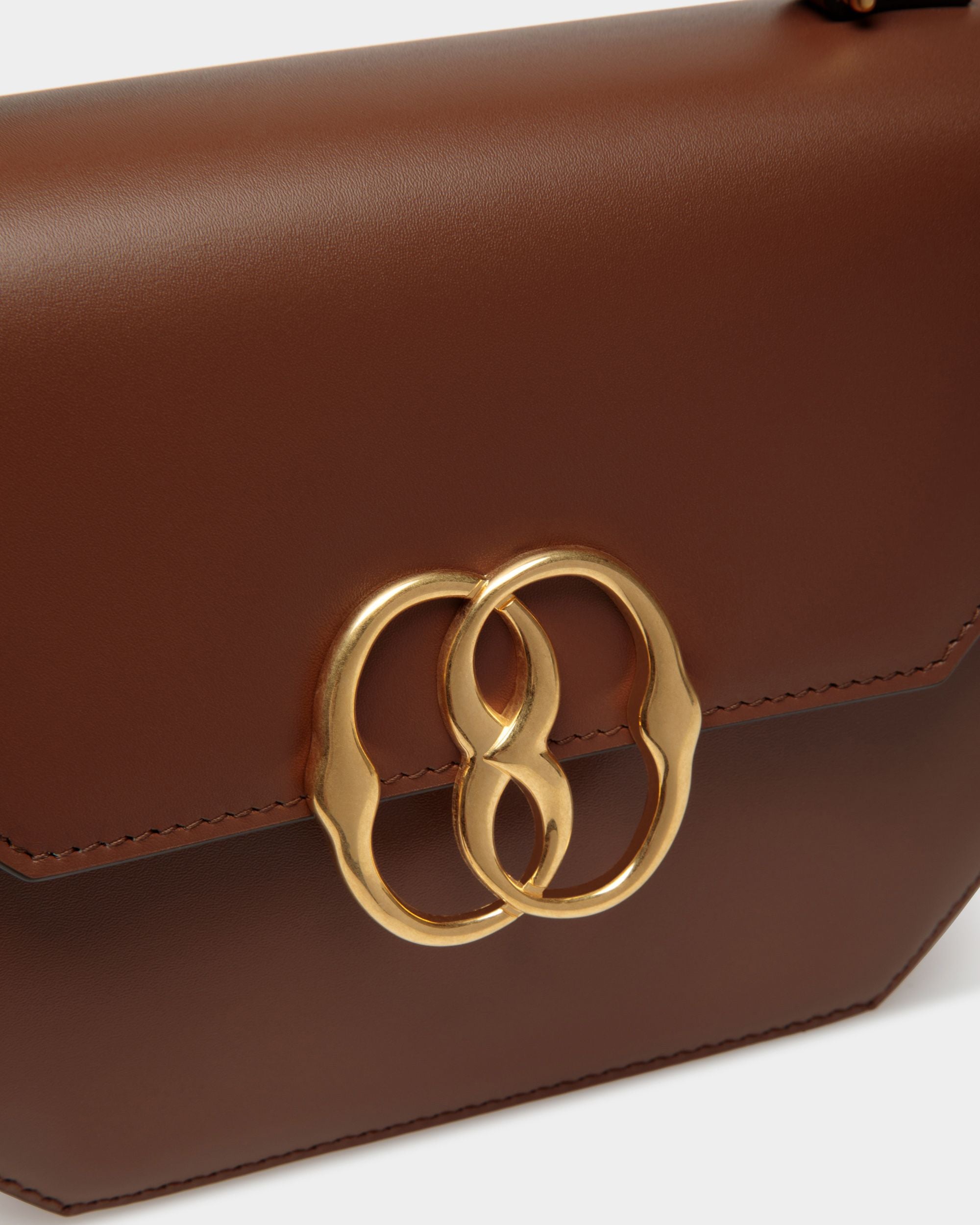 Mini-sac Emblem En Cuir Marron - Femme - Bally - 04