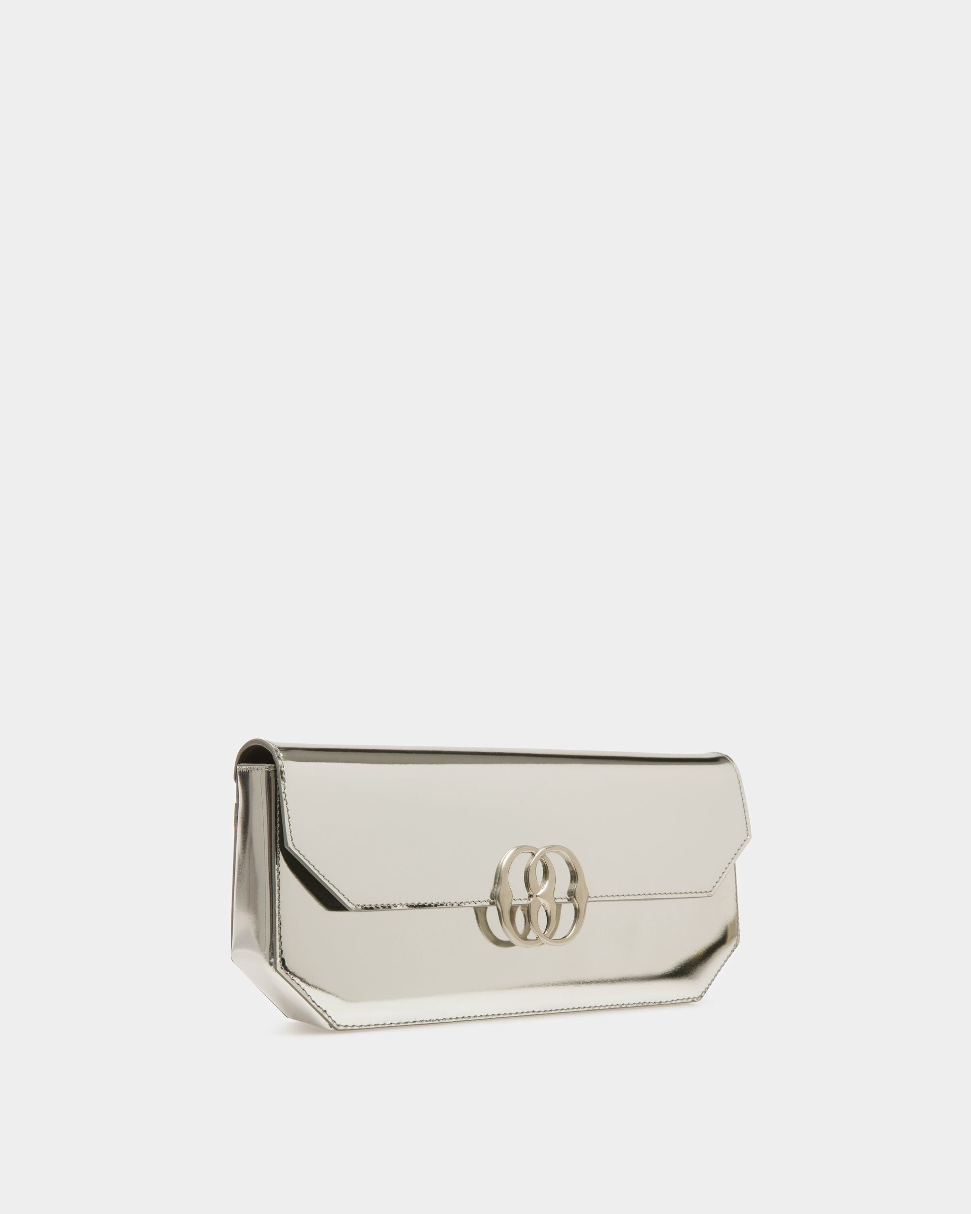 Borsa A Spalla Emblem In Pelle Argento - Donna - Bally - 03