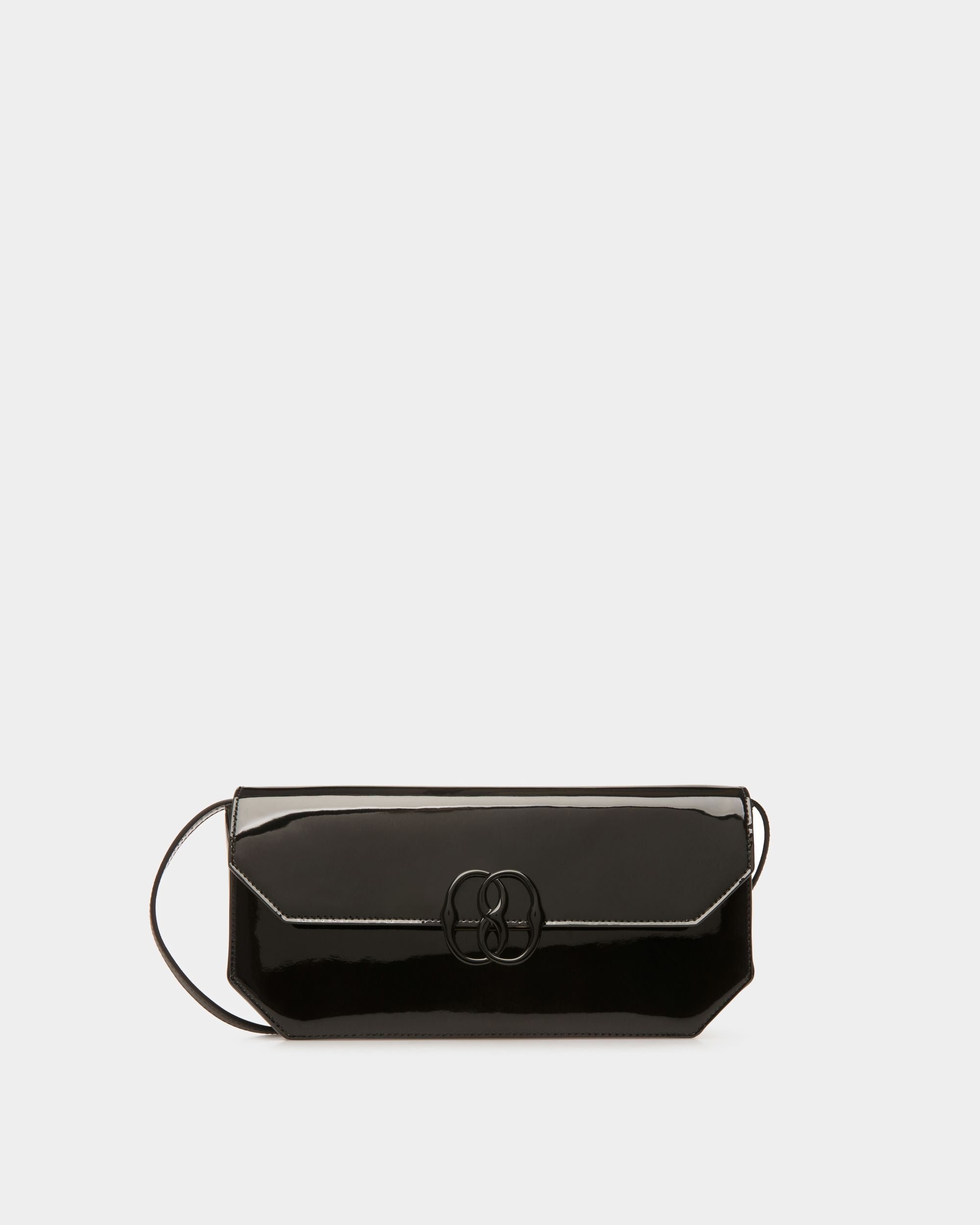 Women's Emblem Shoulder Bag In Black Leather | Bally | Still Life Front