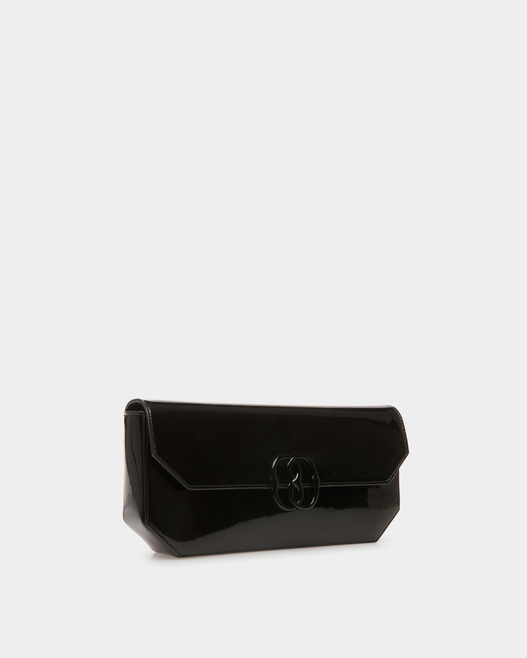 Women's Emblem Shoulder Bag In Black Leather | Bally | Still Life 3/4 Front