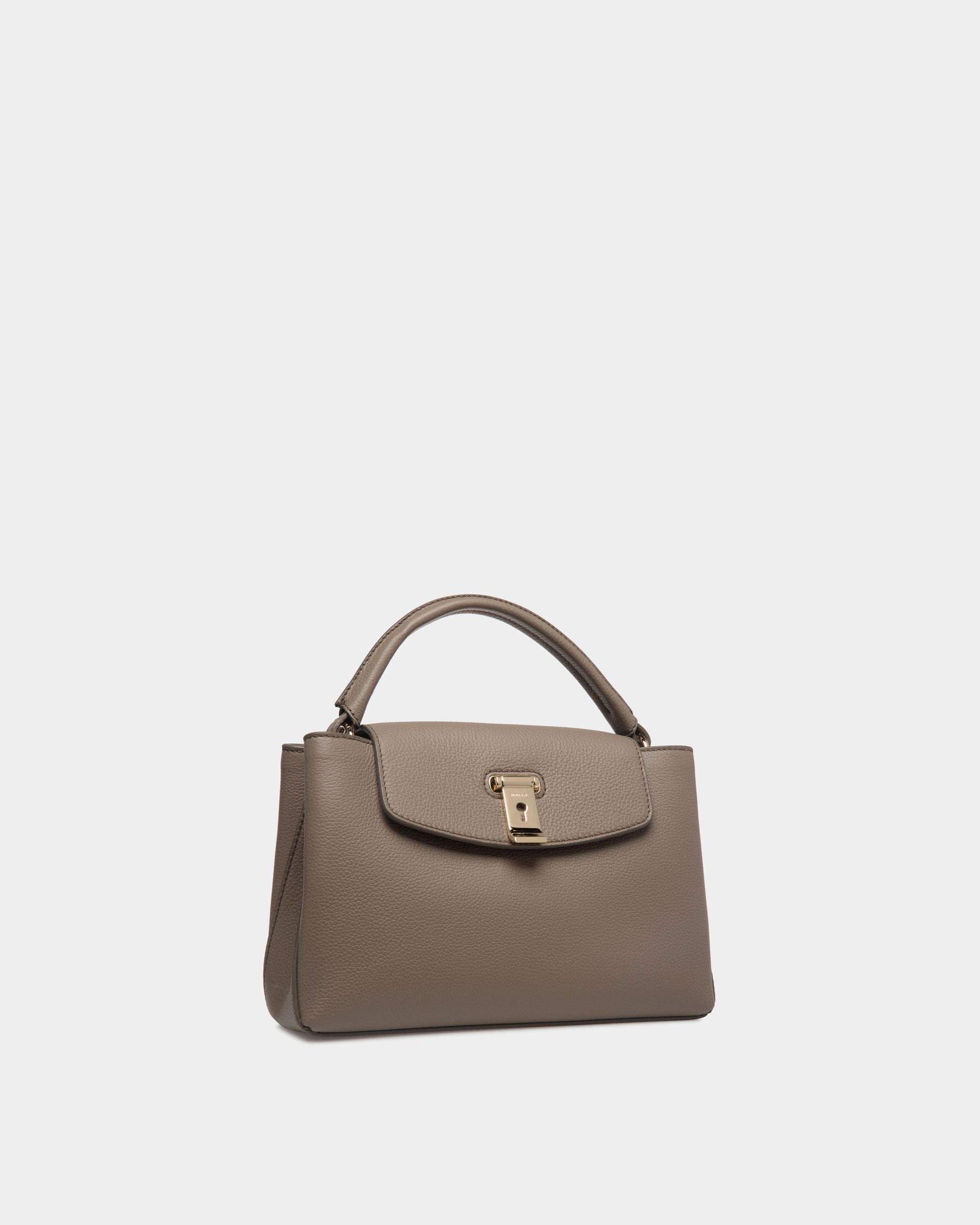 Borsa A Mano Piccola Lock Me In Pelle Granata Grigio Talpa - Donna - Bally - 03