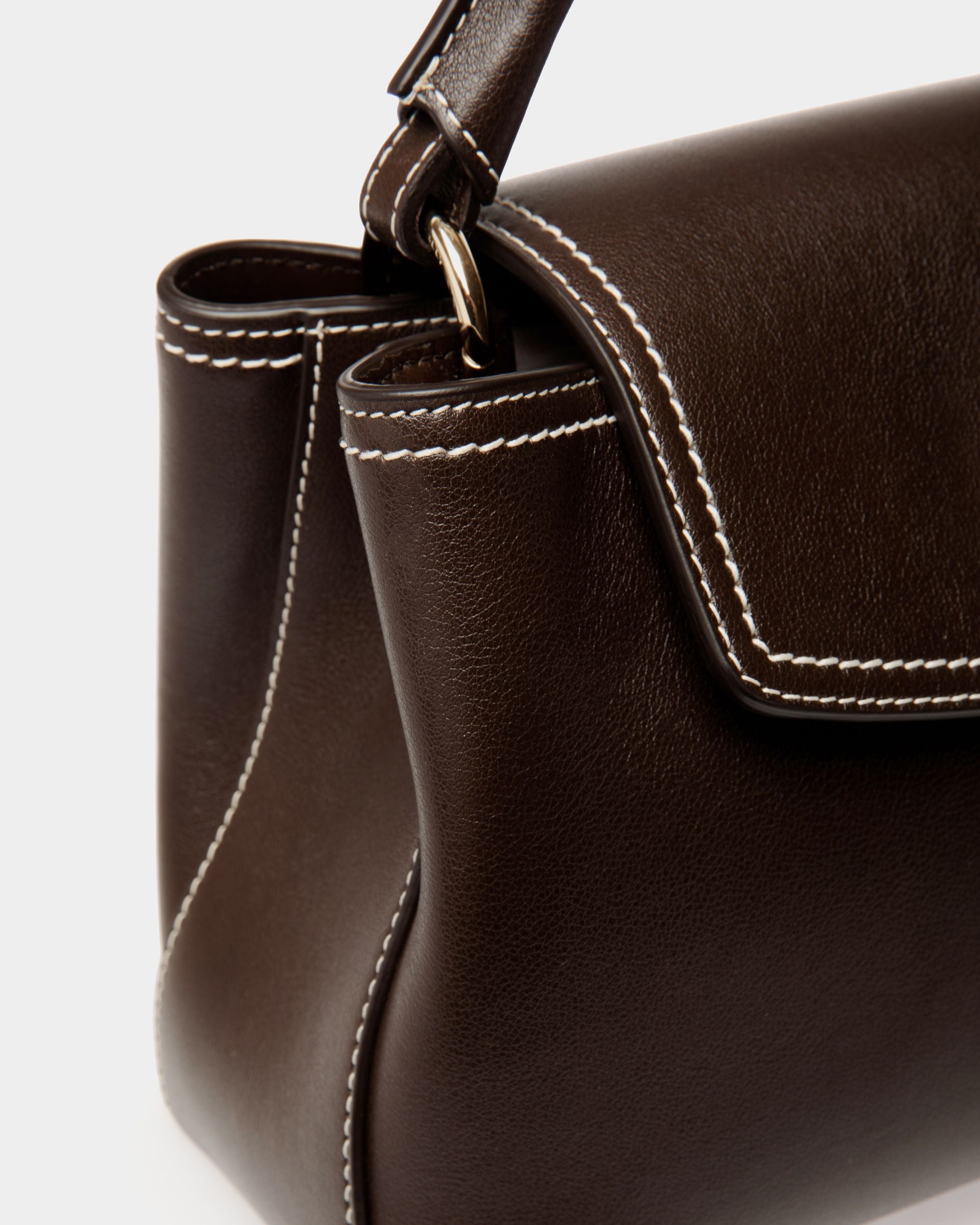 Borsa A Mano Piccola Lock Me In Pelle Ebano - Donna - Bally - 08