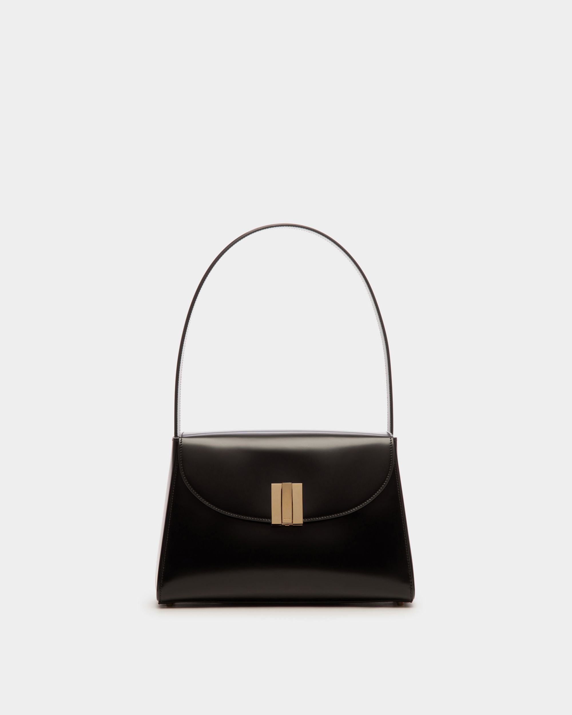Ollam Schultertasche Aus Gebürstetem Leder In Schwarz - Damen - Bally - 01