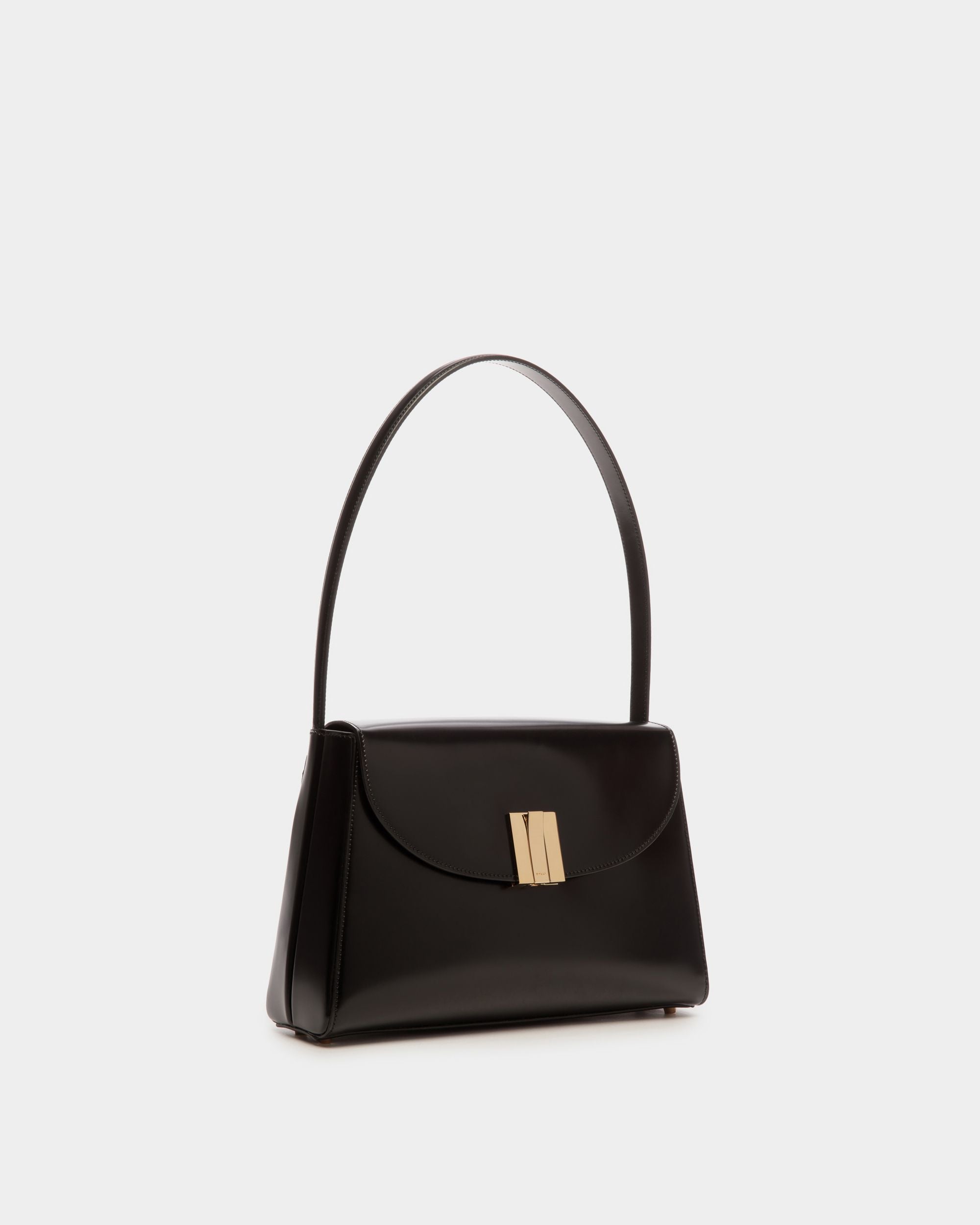 Ollam Schultertasche Aus Gebürstetem Leder In Schwarz - Damen - Bally - 04