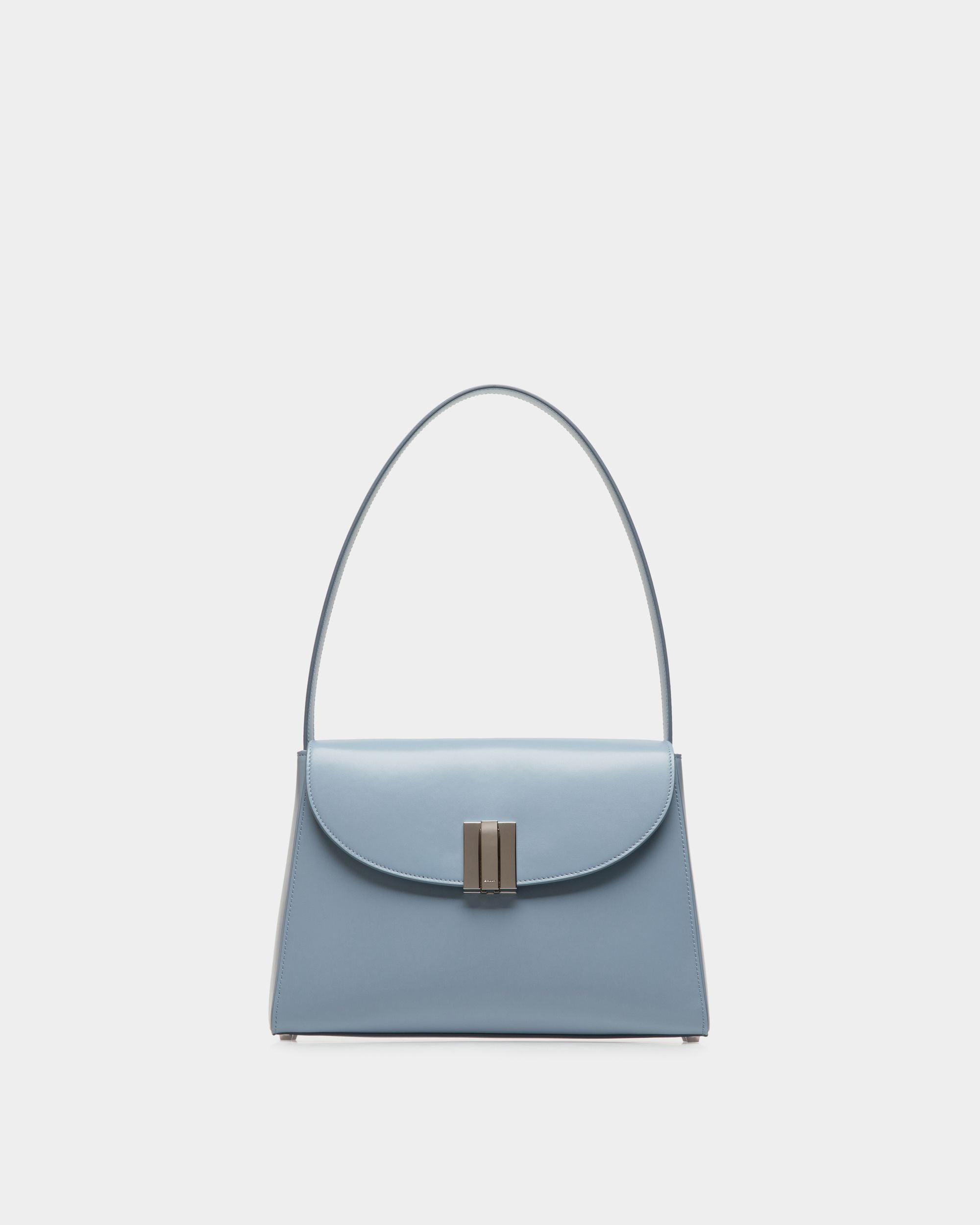 Ollam Schultertasche Aus Leder In Light Blue - Women's - Bally - 01