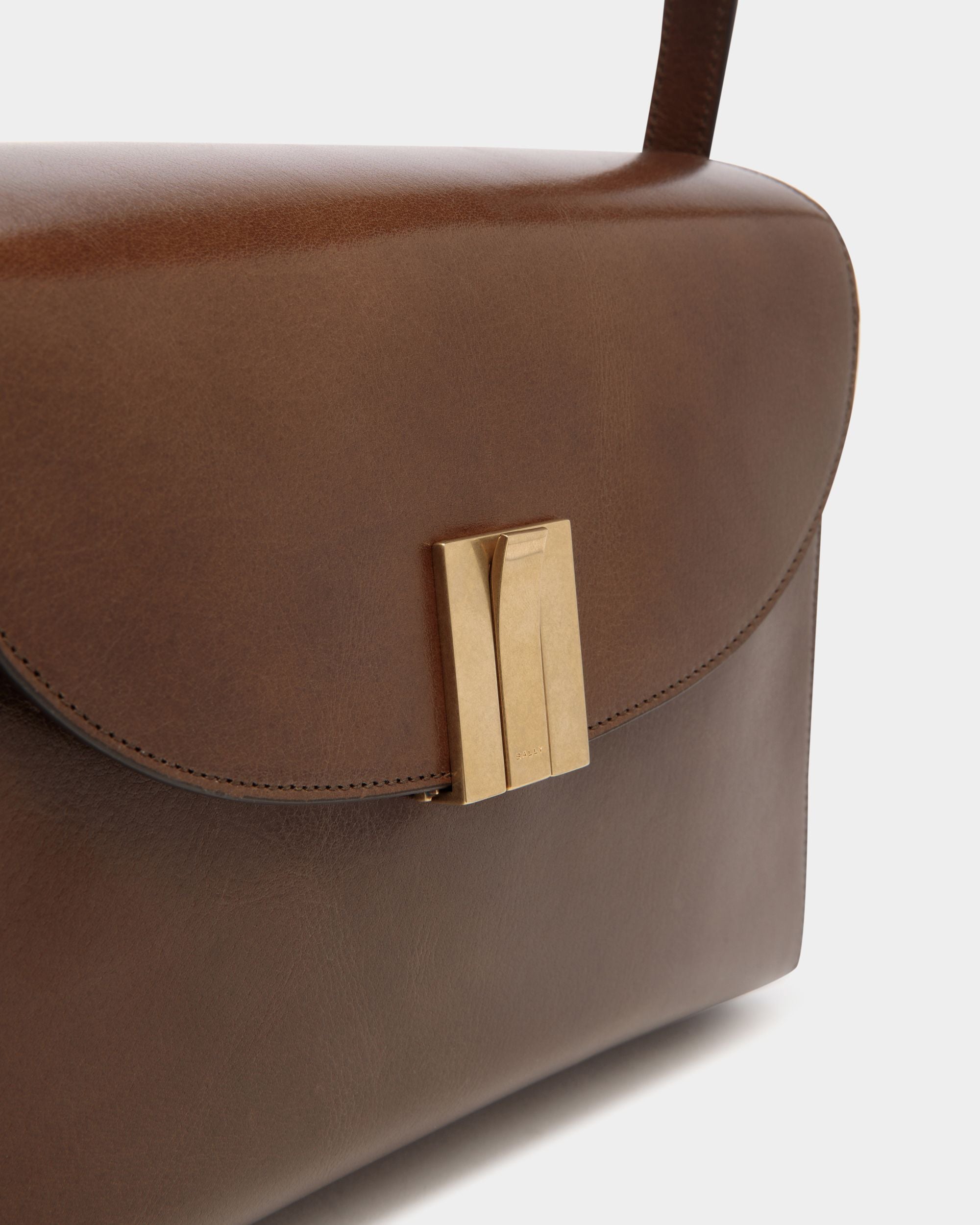 Ollam Shoulder Bag In Marron Glacé Leather - Women's - Bally - 04