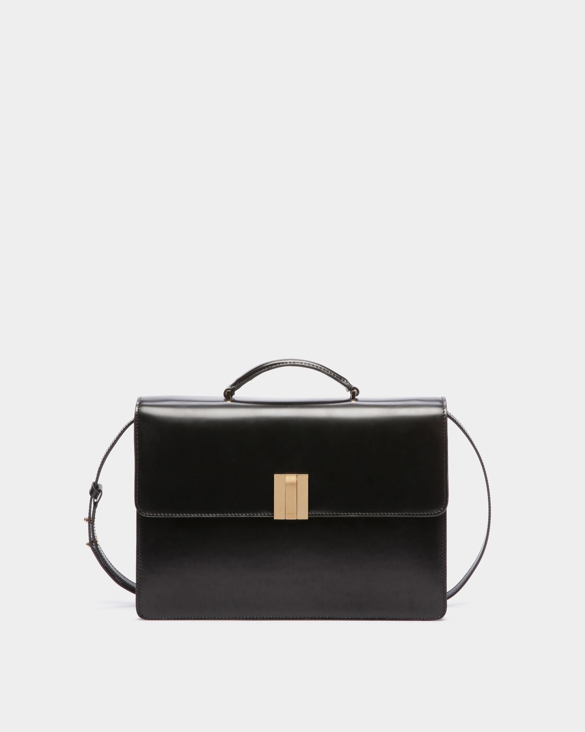 Ollam Henkeltasche Aus Gebürstetem Leder In Schwarz - Damen - Bally - 01