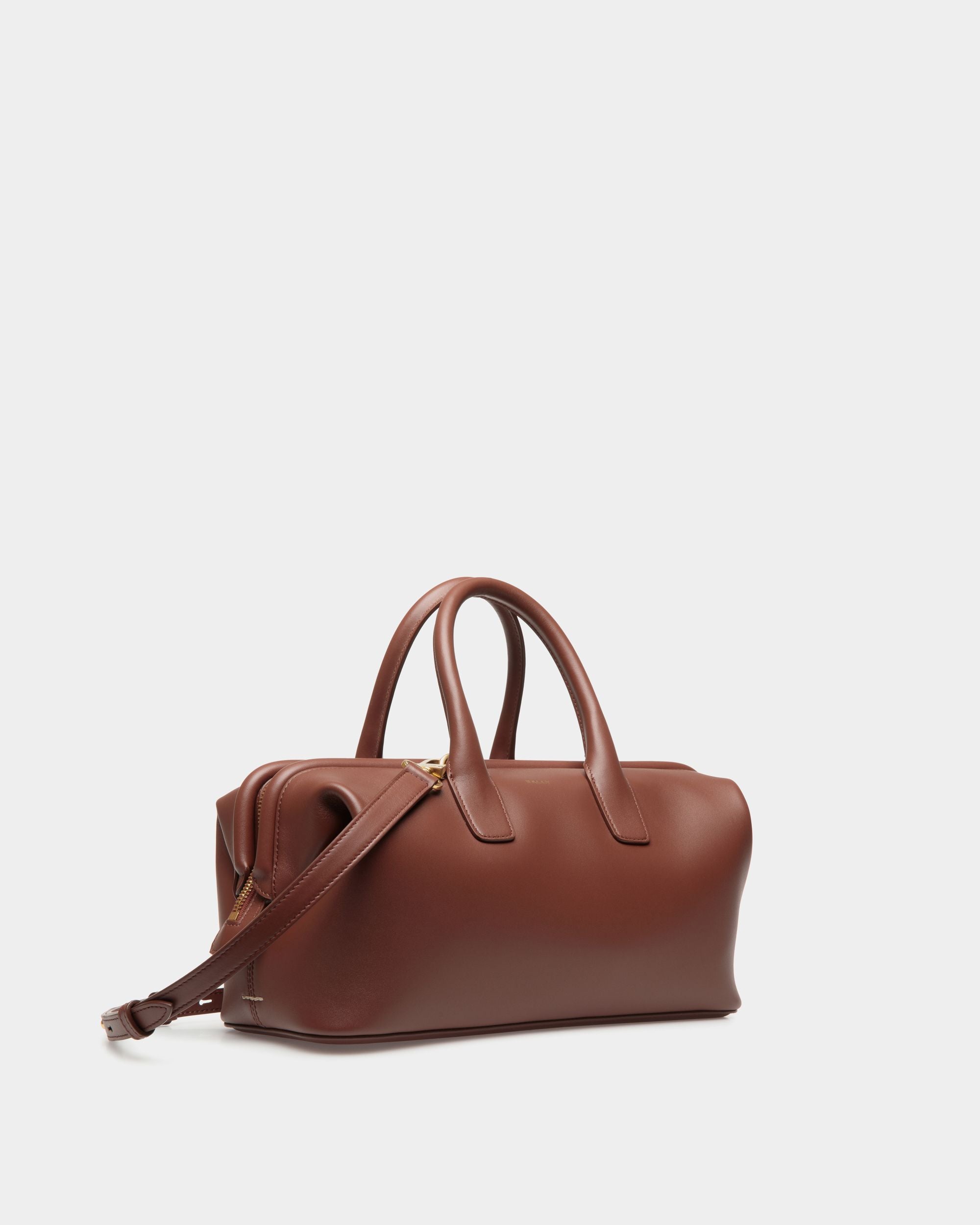 Petit Sac À Anse Supérieure Belle En Cuir Marron - Femme - Bally - 04