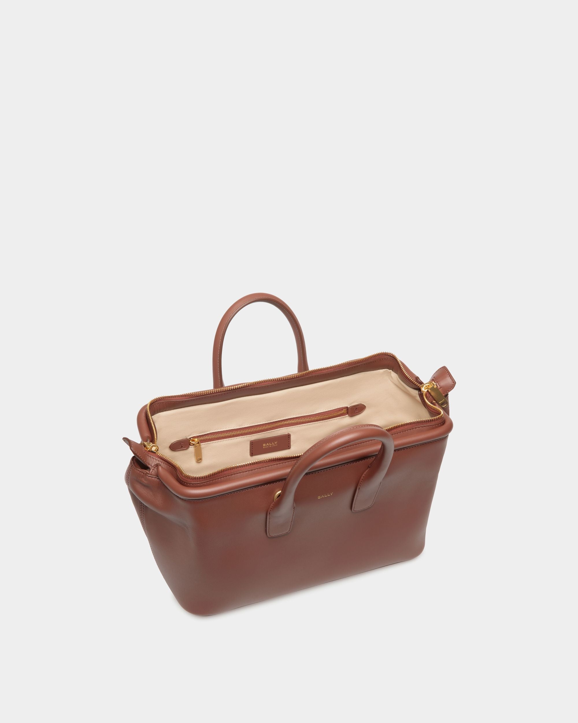 Petit Sac À Anse Supérieure Belle En Cuir Marron - Femme - Bally - 05