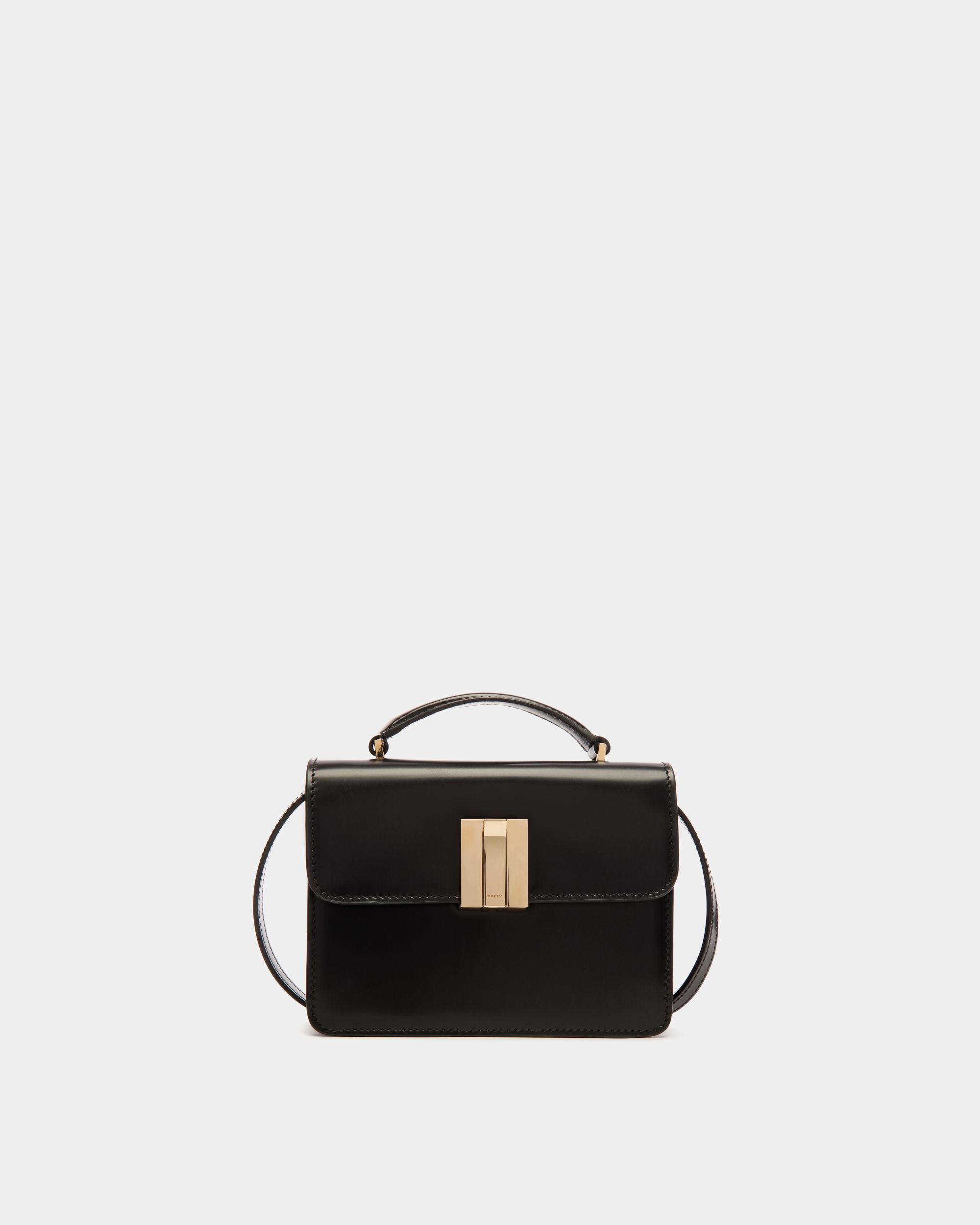 Borsa Mini A Mano Ollam In Pelle Spazzolata Nera - Donna - Bally - 01