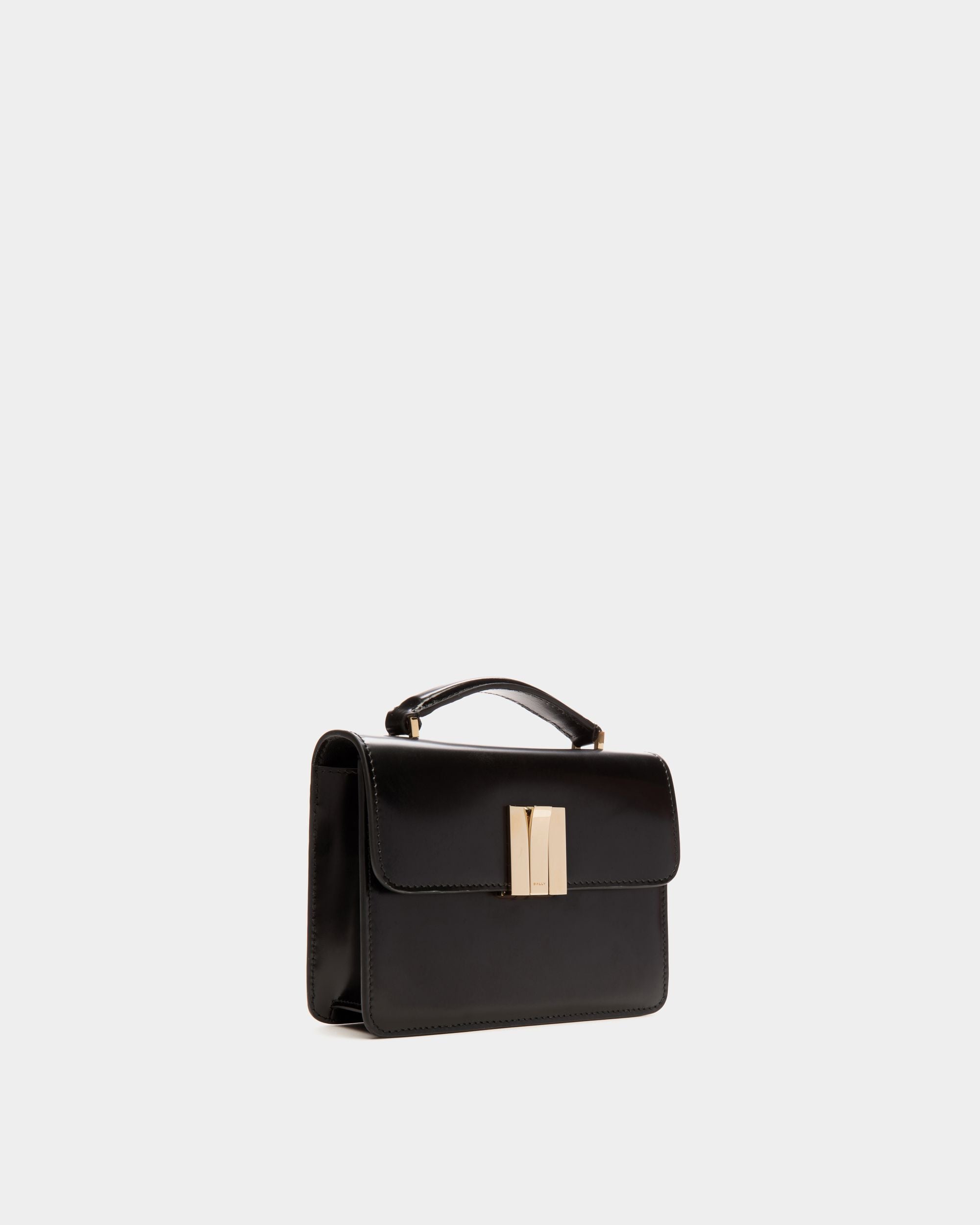 Borsa Mini A Mano Ollam In Pelle Spazzolata Nera - Donna - Bally - 04