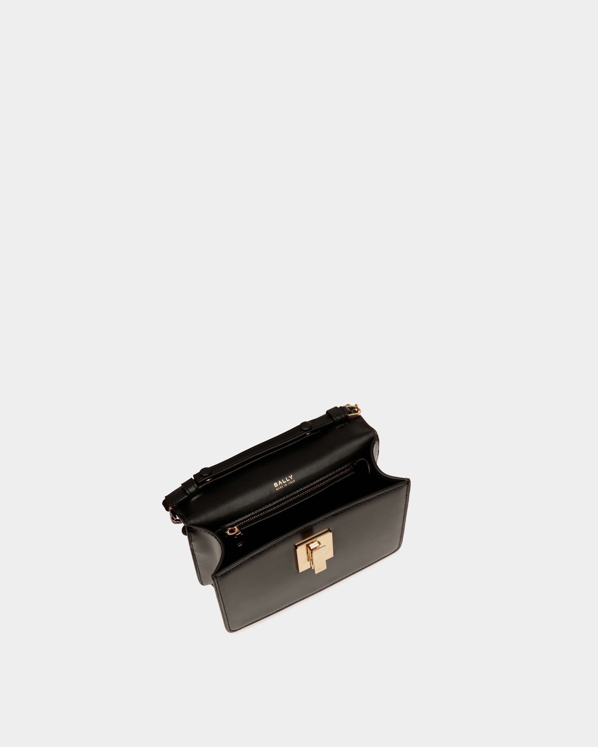 Borsa Mini A Mano Ollam In Pelle Spazzolata Nera - Donna - Bally - 05