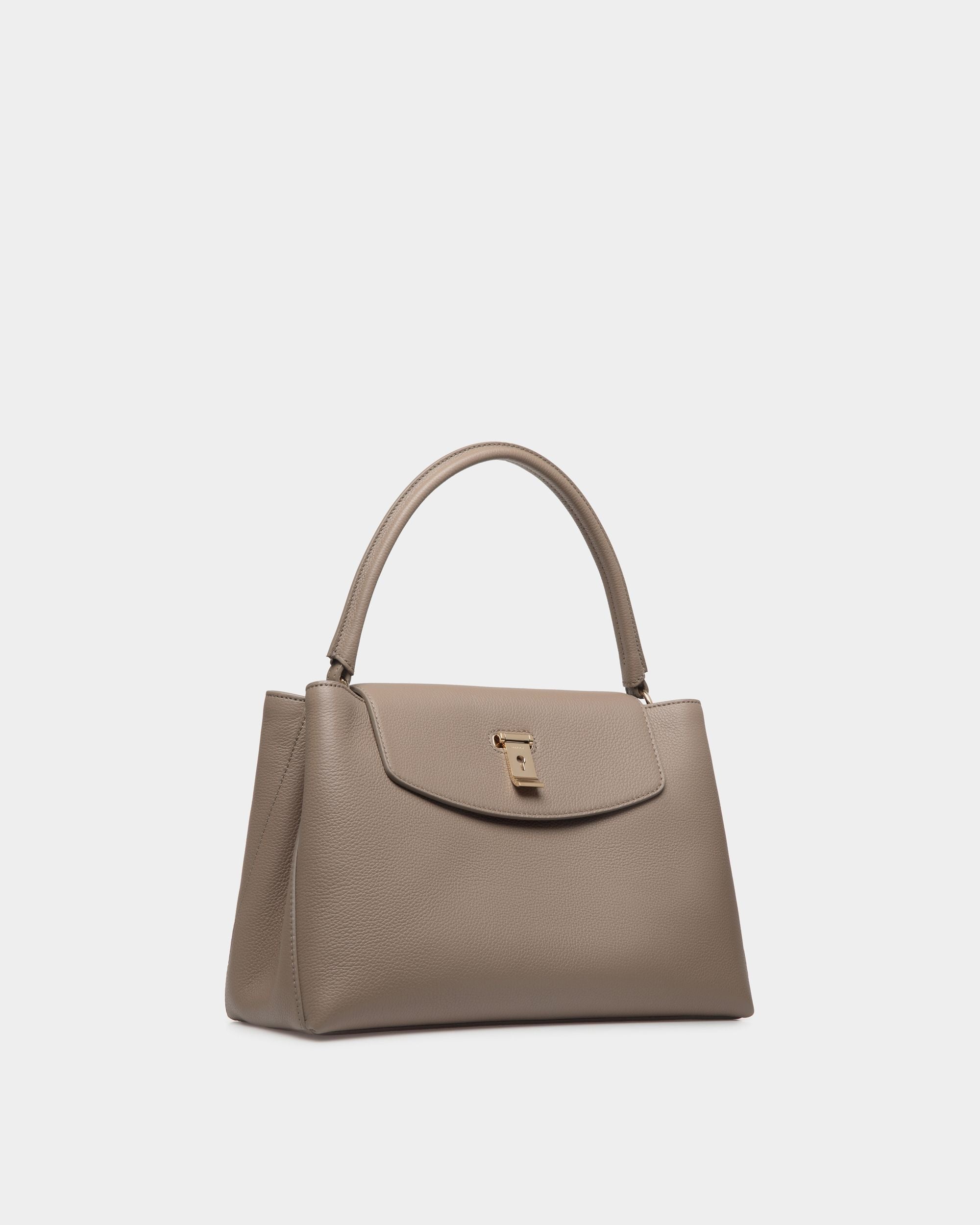 Borsa A Mano Lock Me In Pelle Granata Grigio Talpa - Donna - Bally - 04