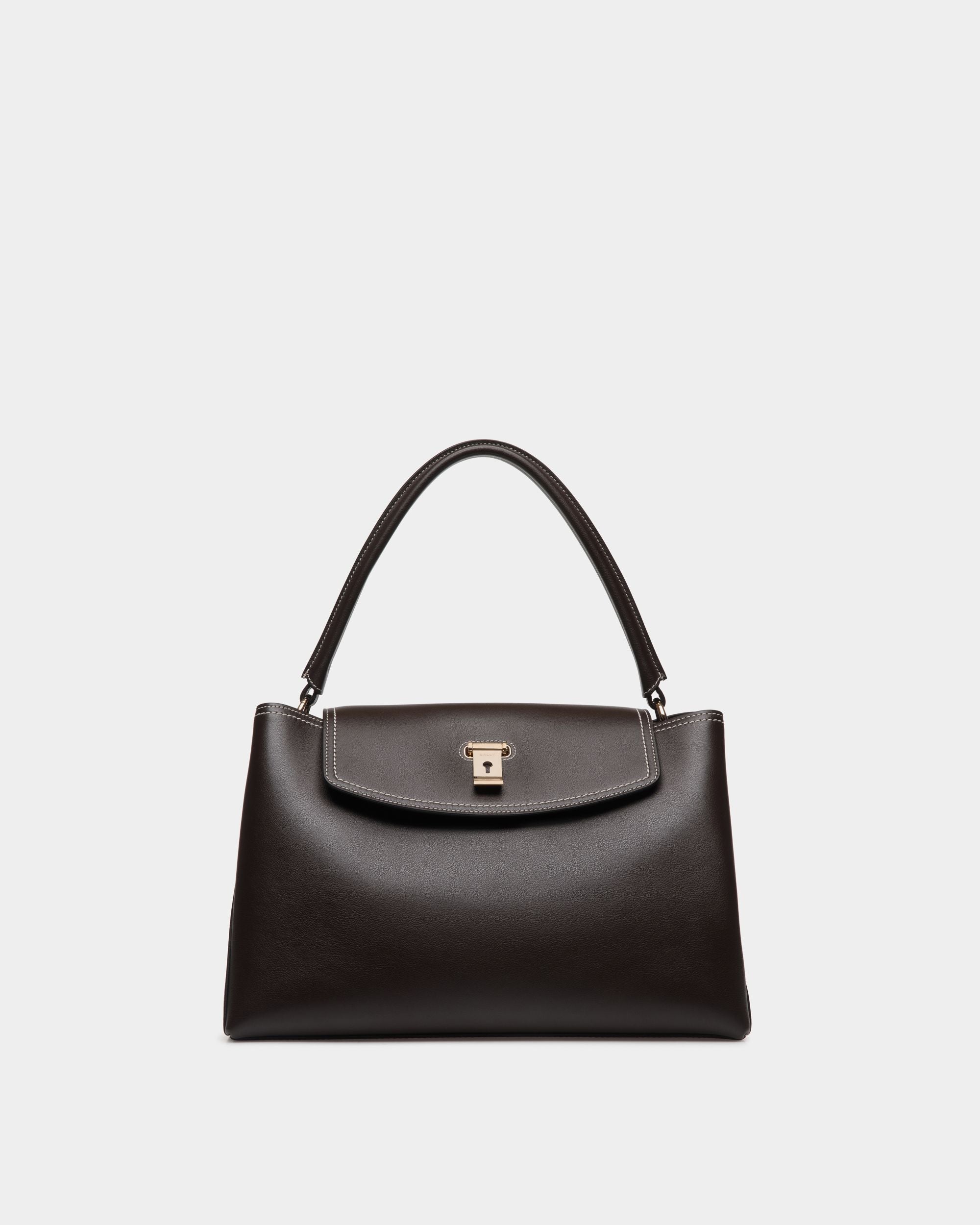 Lock Me Henkeltasche Aus Leder In Ebenholzschwarz - Women's - Bally - 01