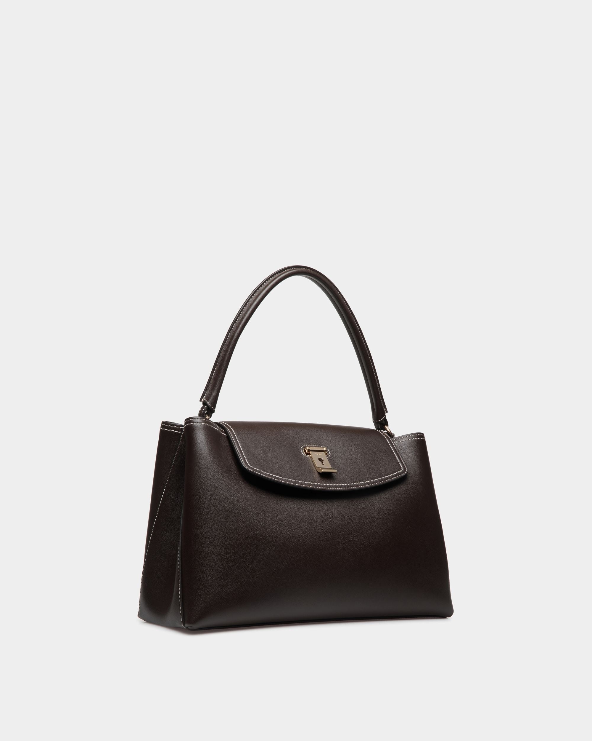 Lock Me Henkeltasche Aus Leder In Ebenholzschwarz - Women's - Bally - 04