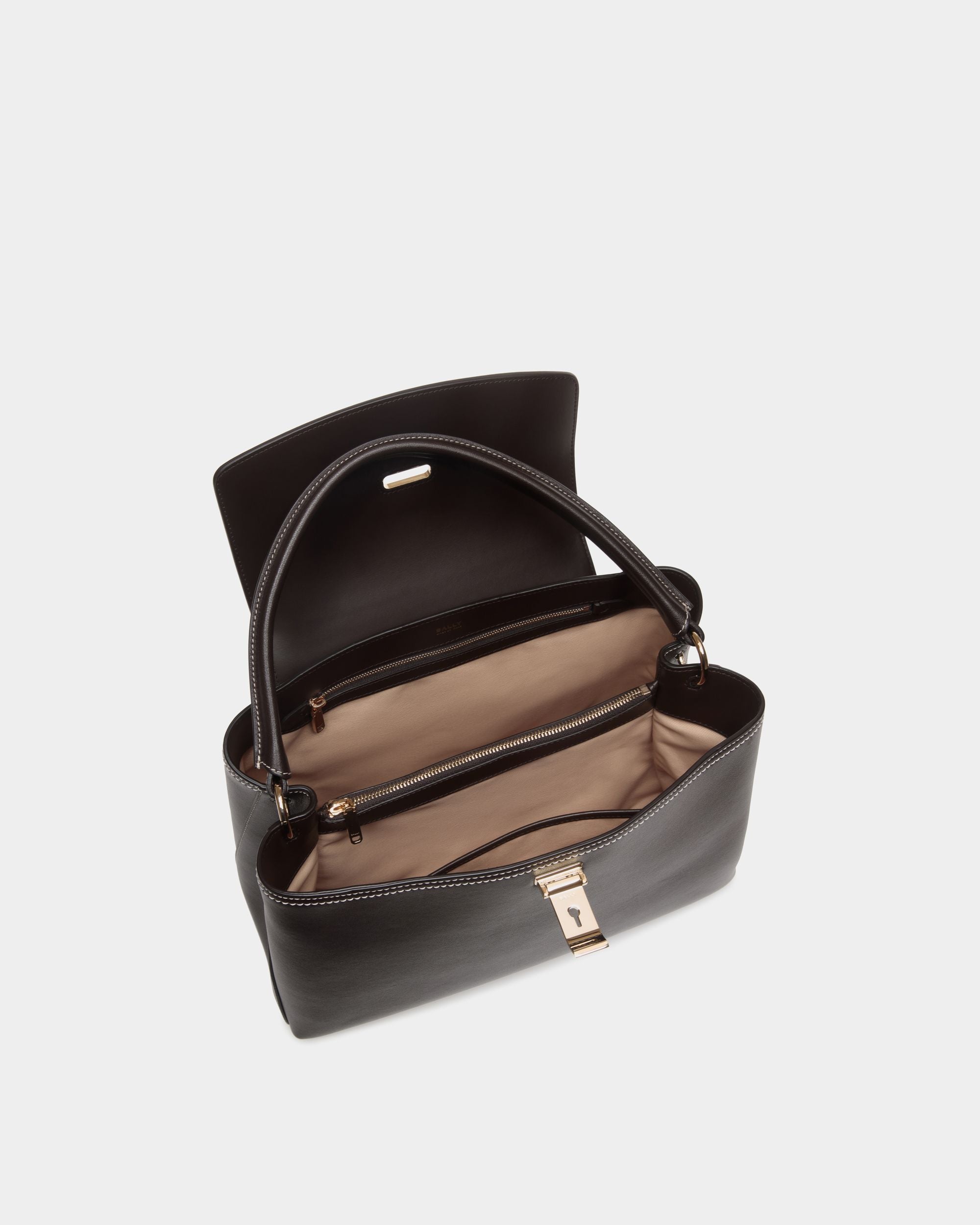 Lock Me Henkeltasche Aus Leder In Ebenholzschwarz - Women's - Bally - 05