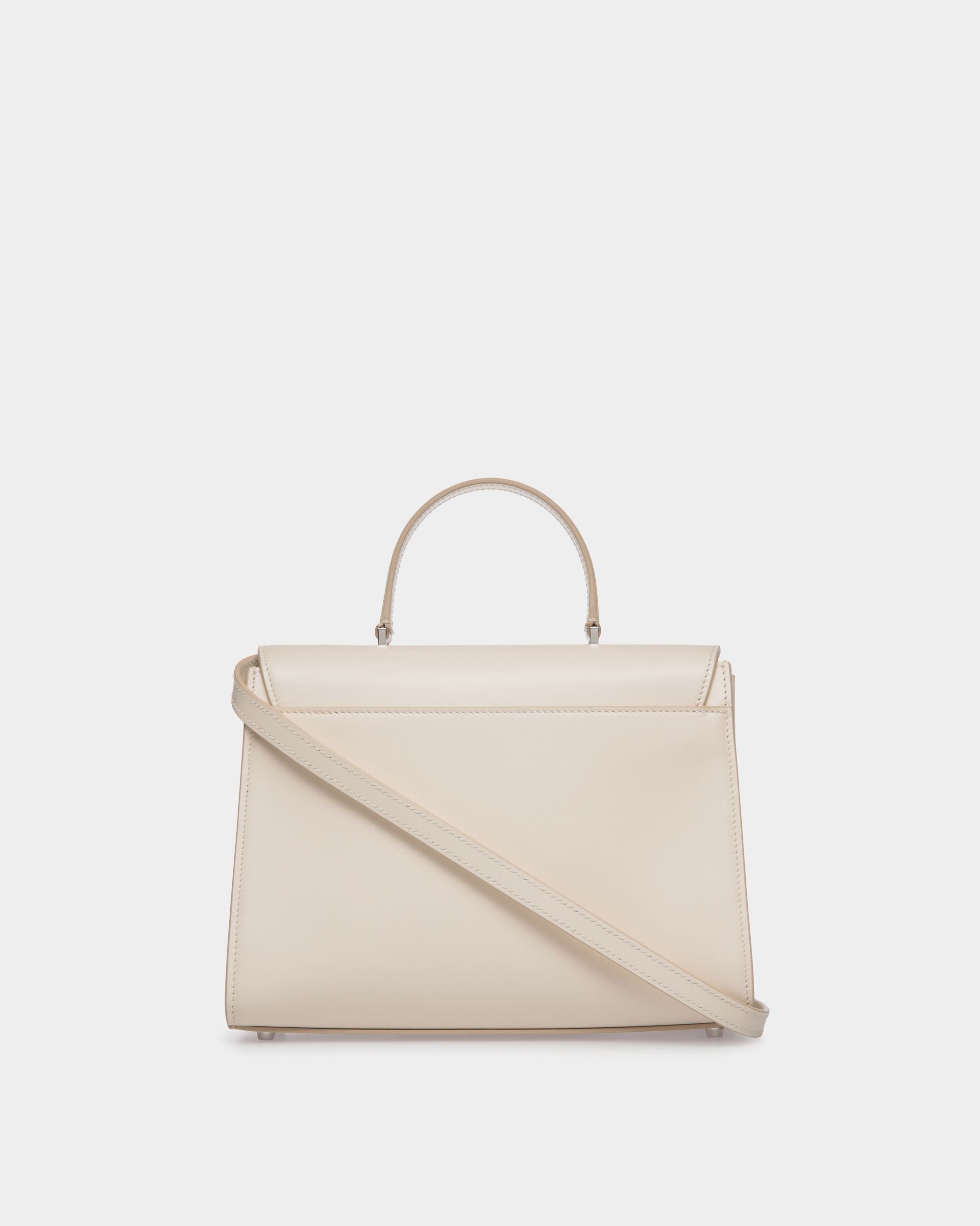 Ollam Top Handle Bag in White Leather - Women's - Bally - 02