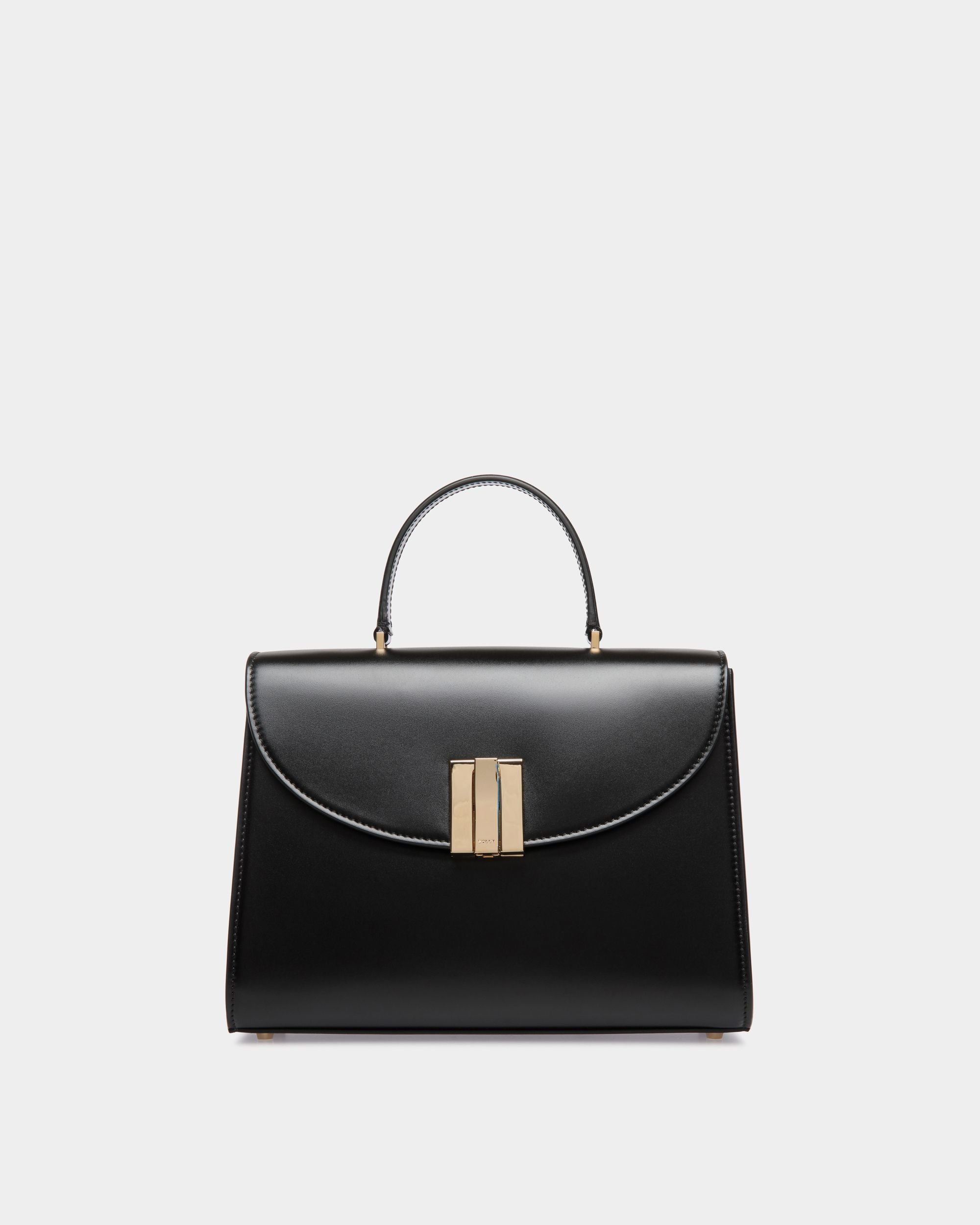 Ollam Top Handle Bag in Black Leather - Women's - Bally - 01