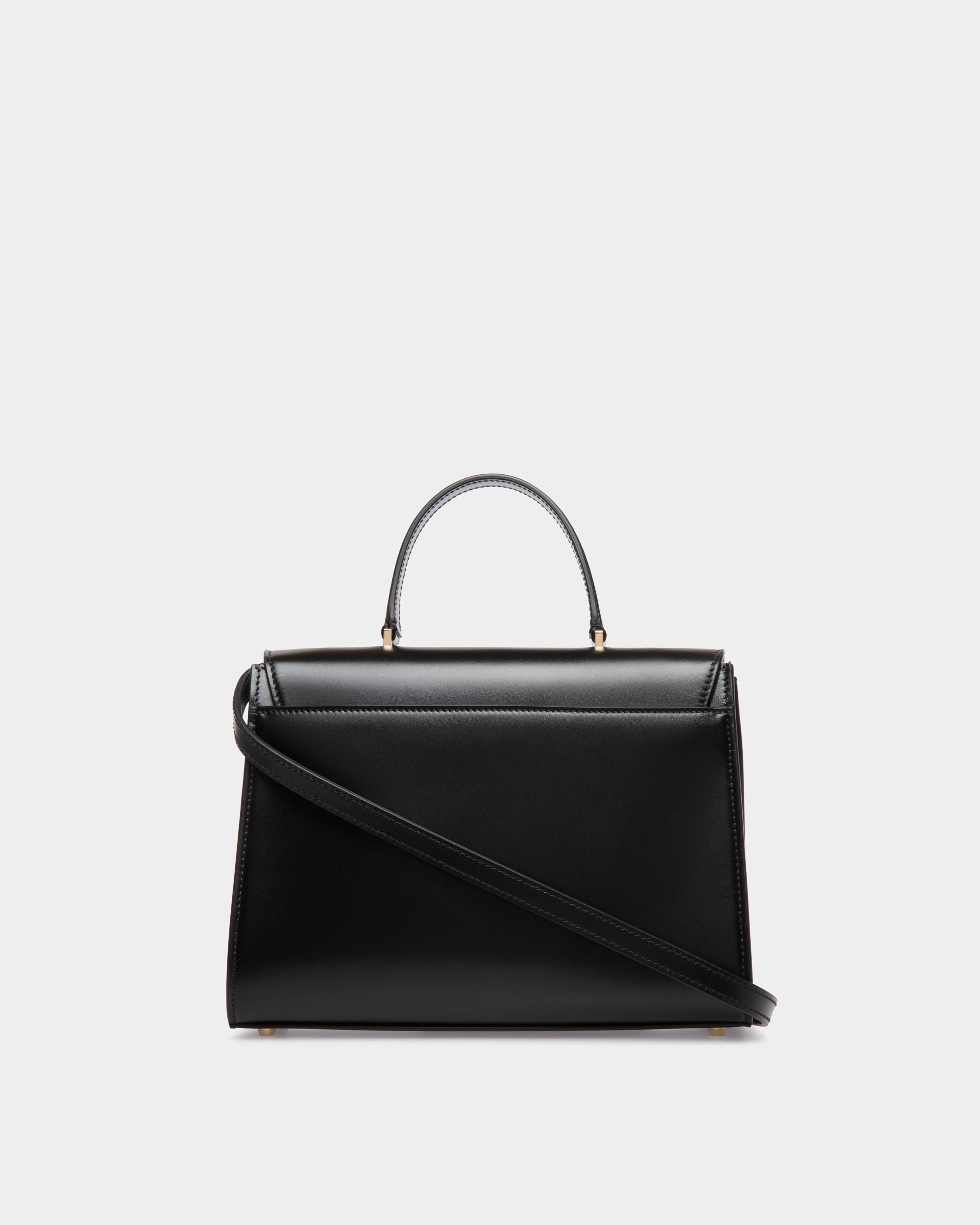 Ollam Top Handle Bag in Black Leather - Women's - Bally - 02
